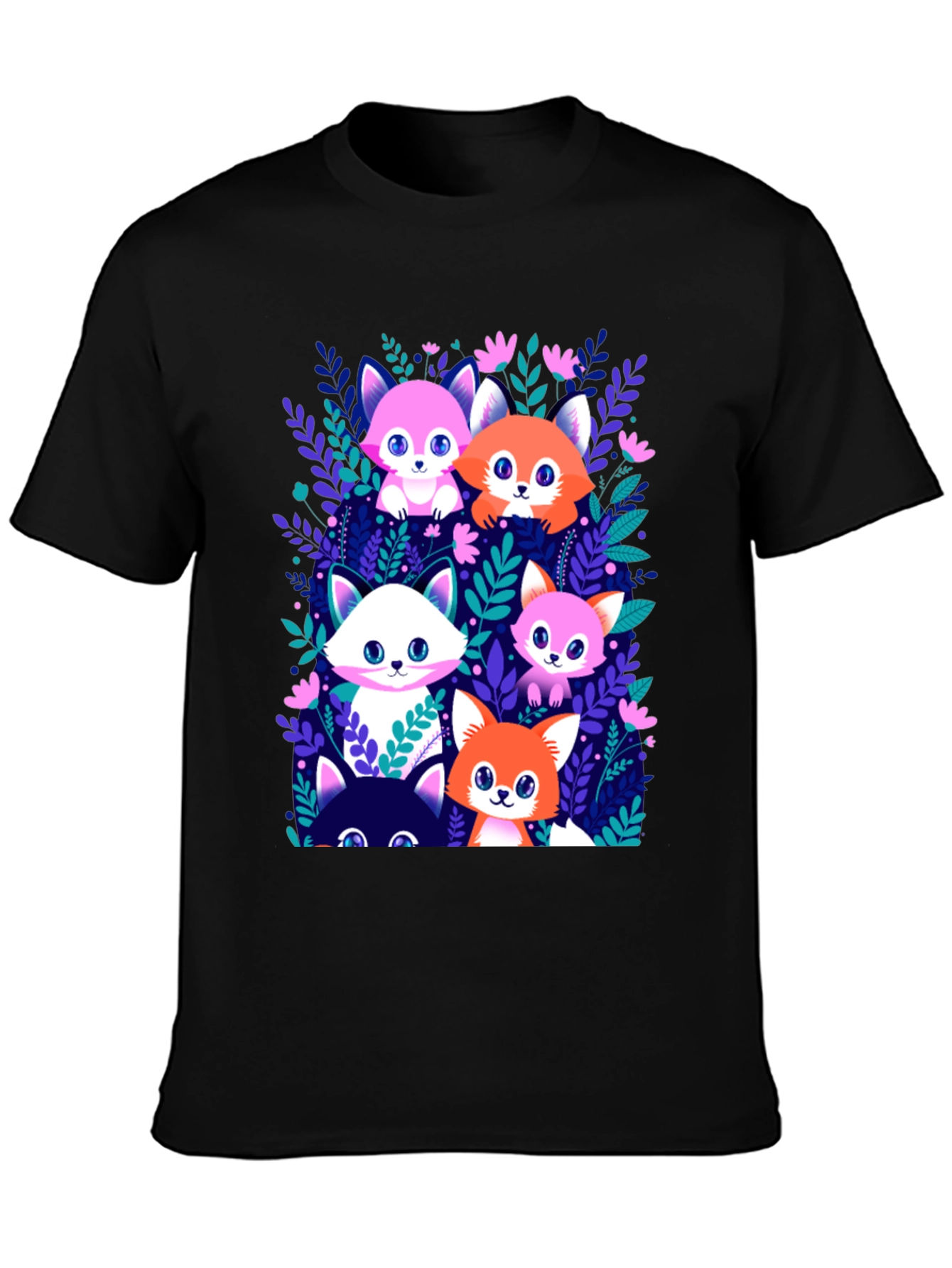 Cute Cartoon Foxes T-Shirt - Fun Graphic Tee