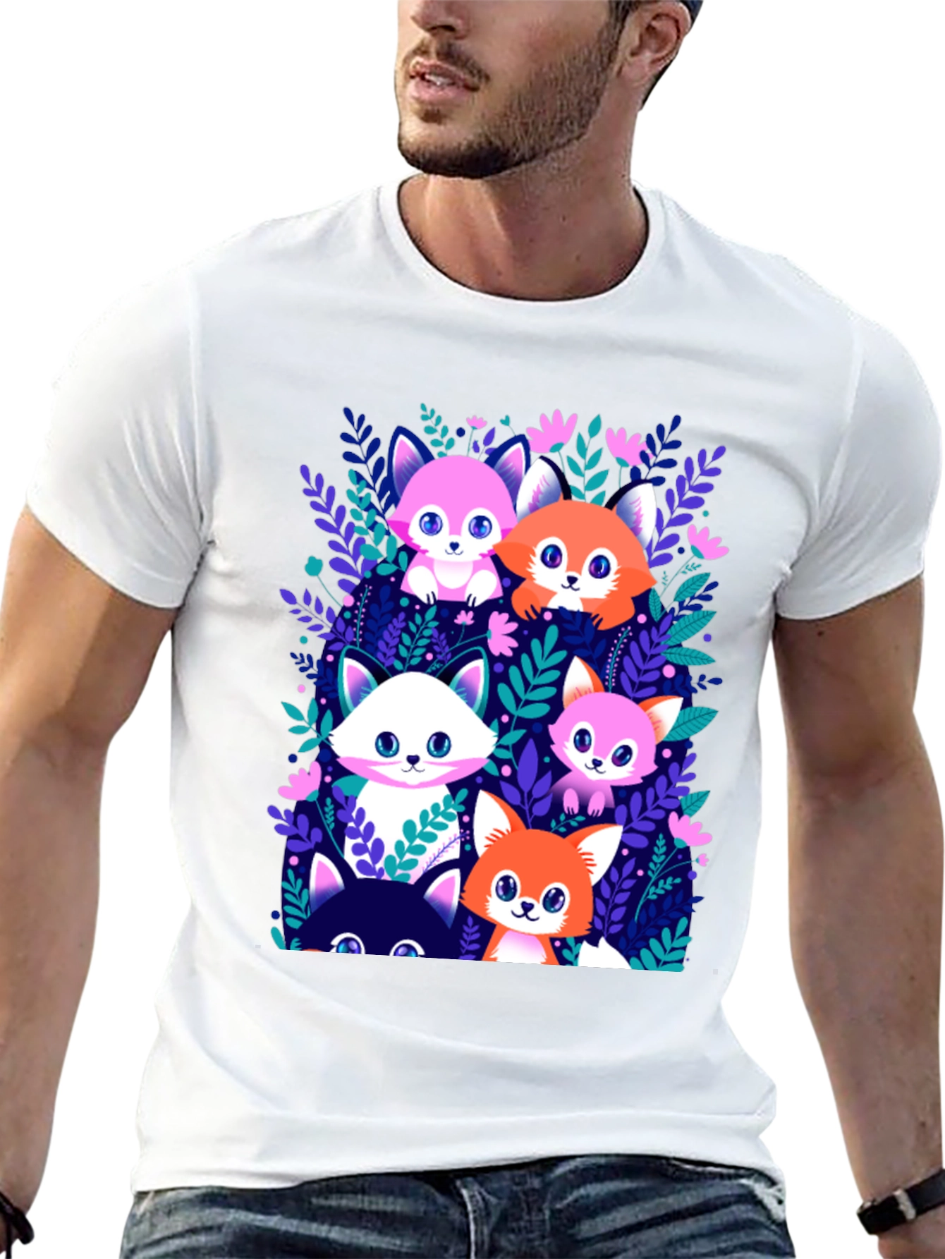 Cute Cartoon Foxes T-Shirt - Fun Graphic Tee
