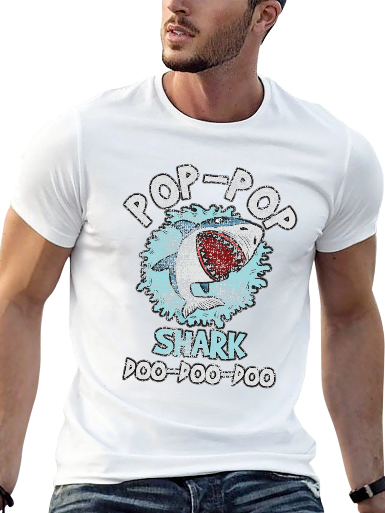 Pop-Pop Shark Doo-Doo-Doo Graphic T-Shirt