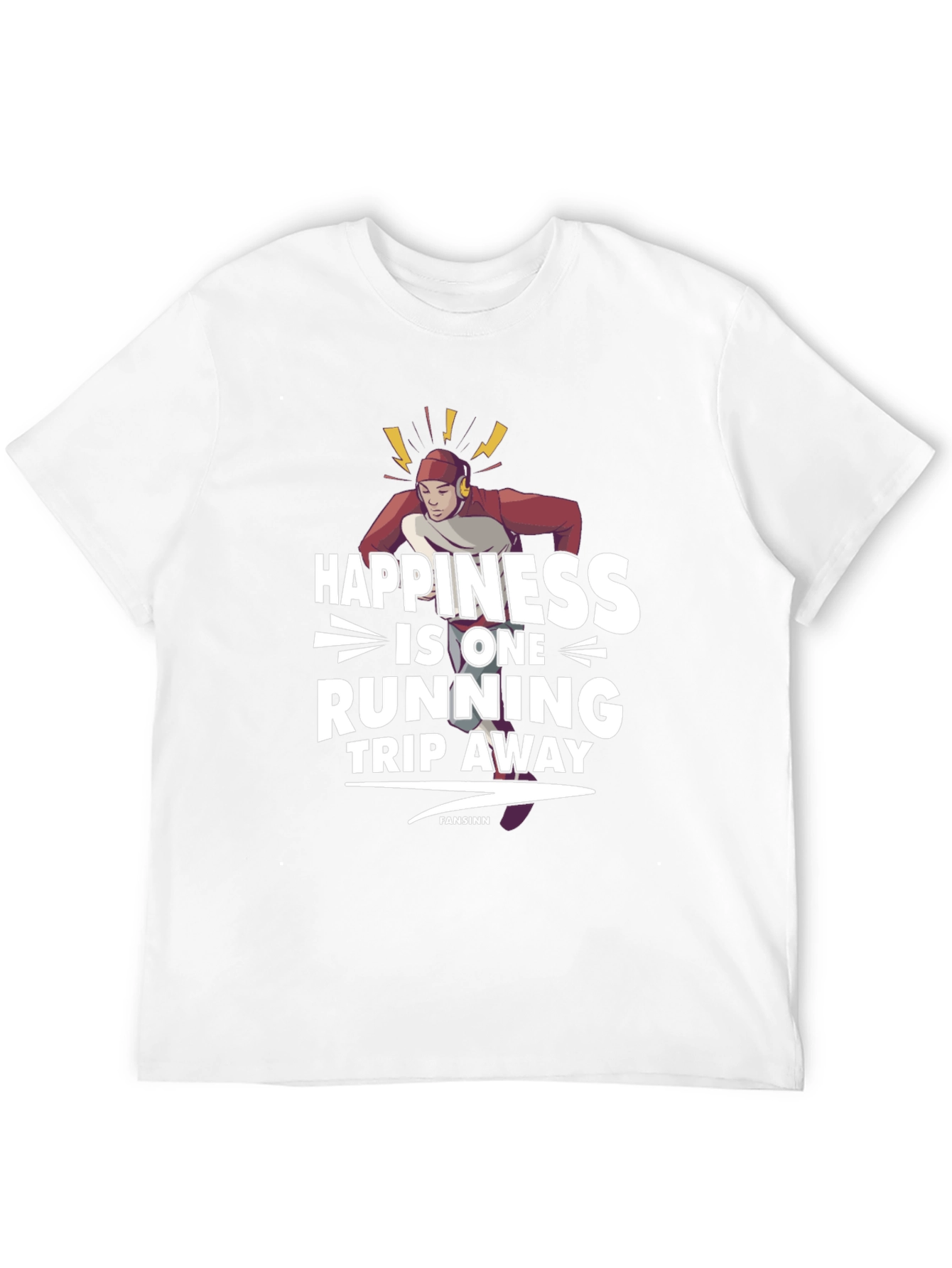 Happiness Is One Running Trip Away Black T-Shirt