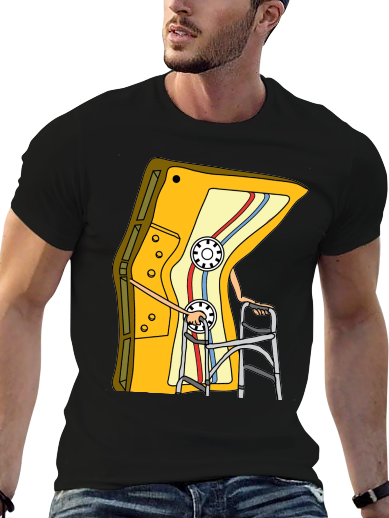 Cassette Tape Walker Graphic Tee - Retro Style Shirt