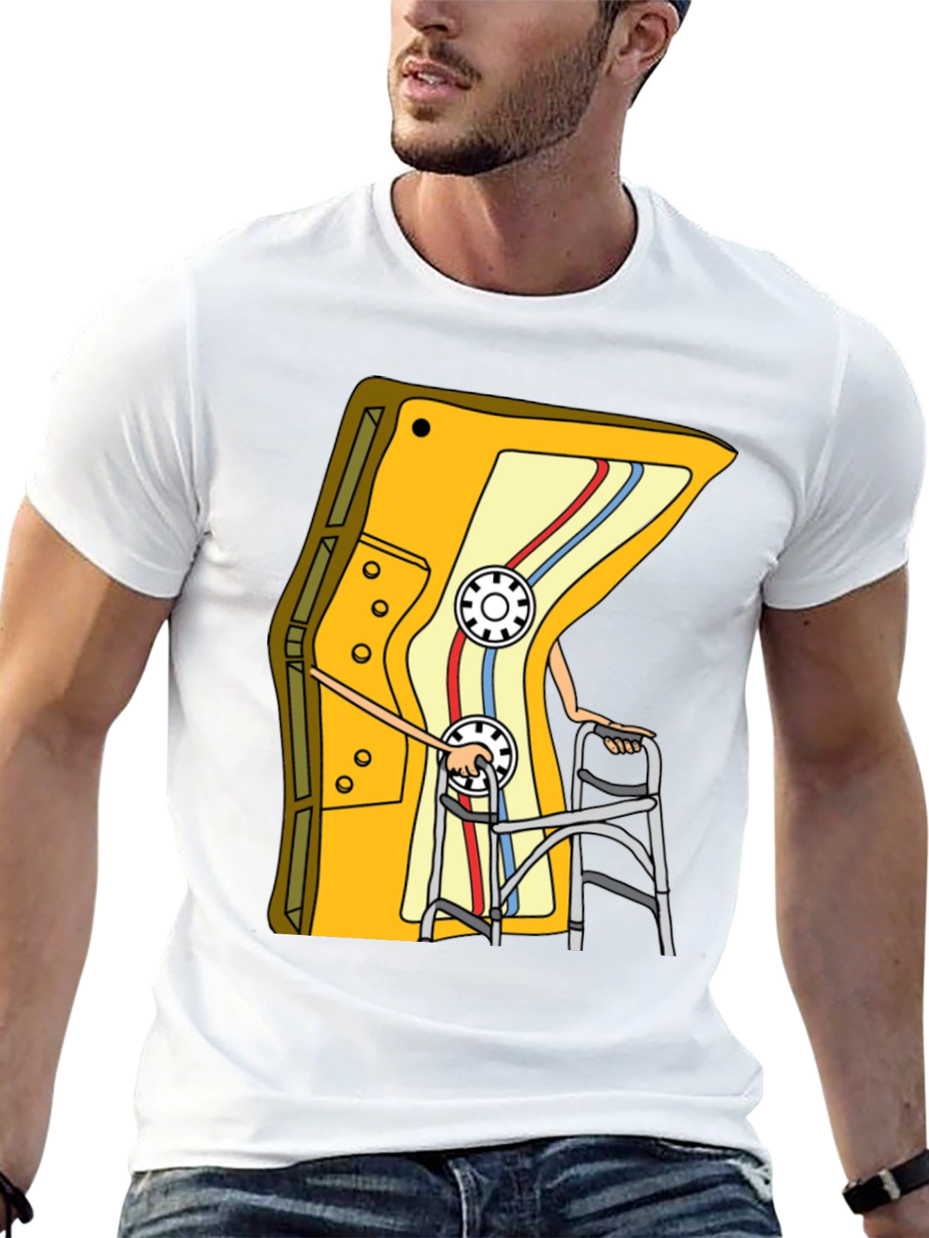 Cassette Tape Walker Graphic Tee - Retro Style Shirt