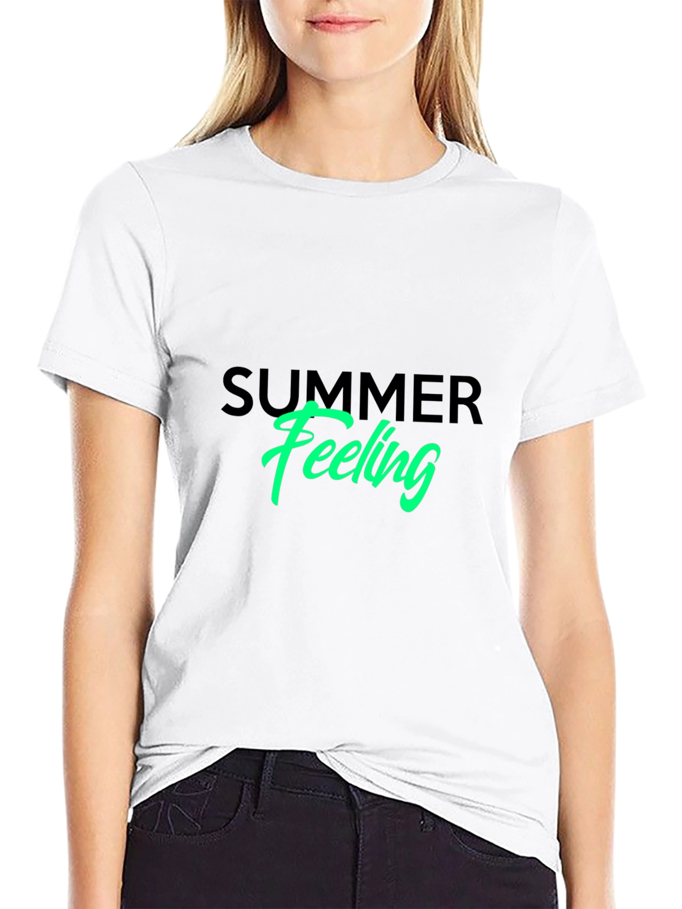 Summer Feeling Graphic Tee - Black