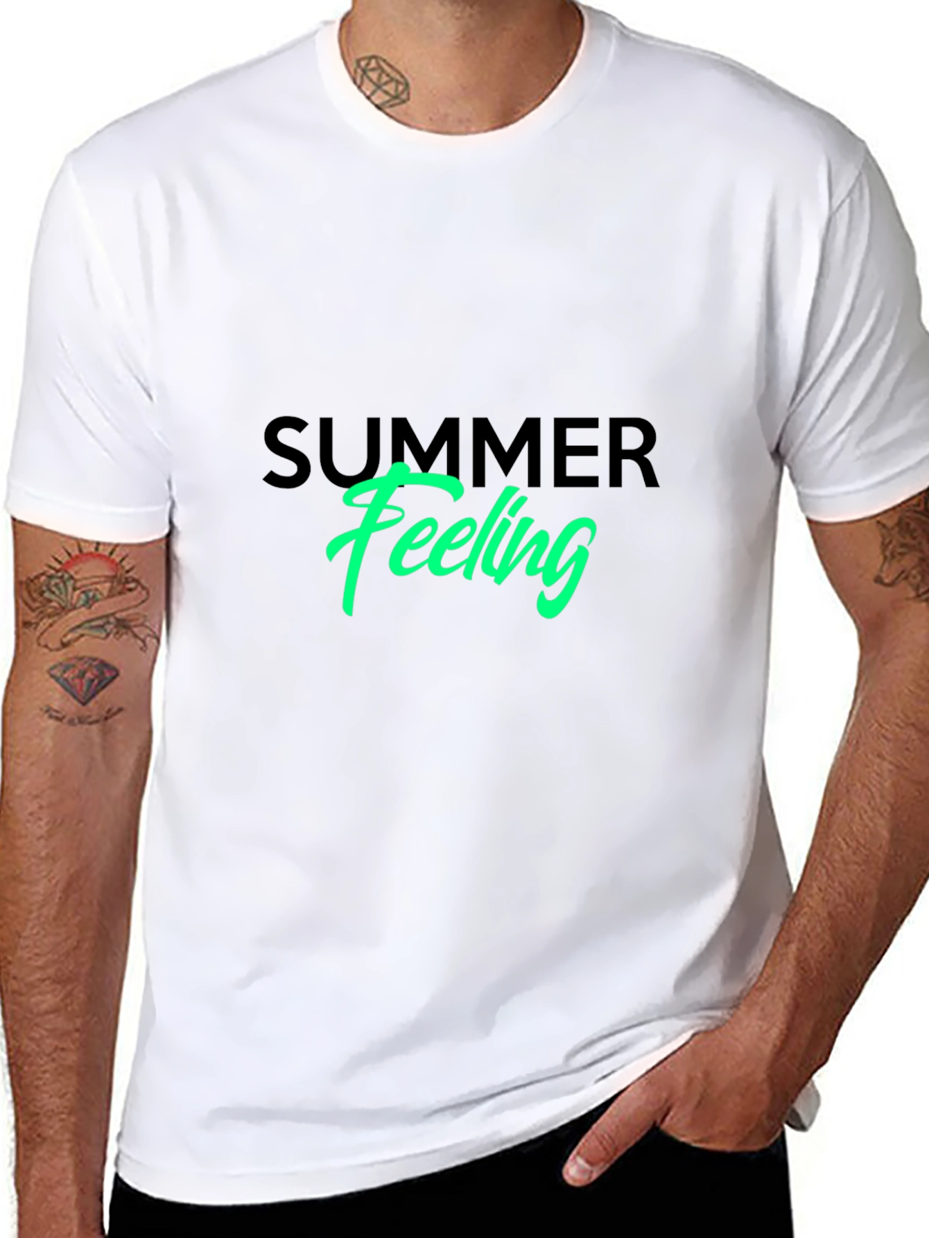 Summer Feeling Graphic Tee - Black