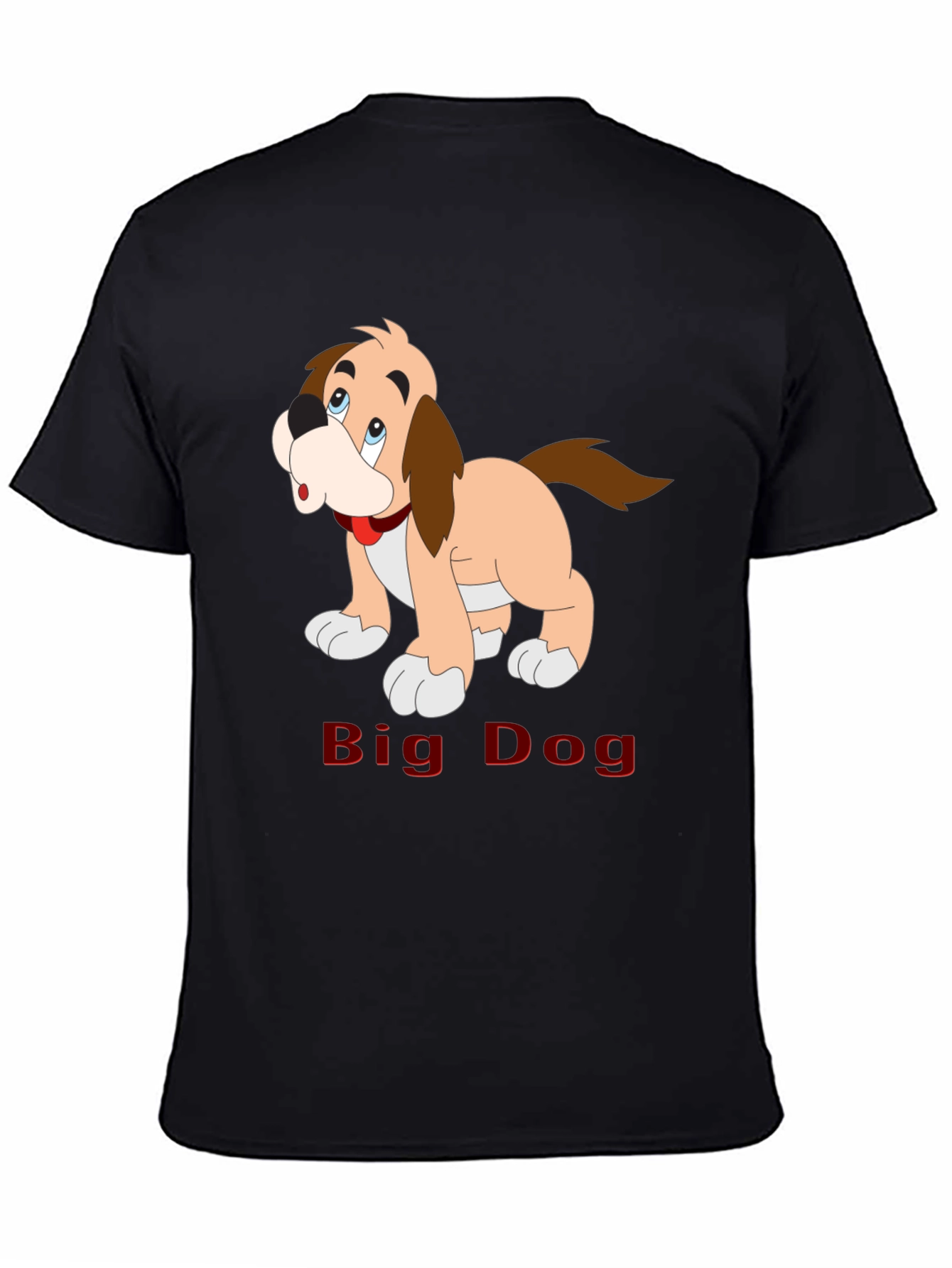 Big Dog Cartoon T-Shirt - Black