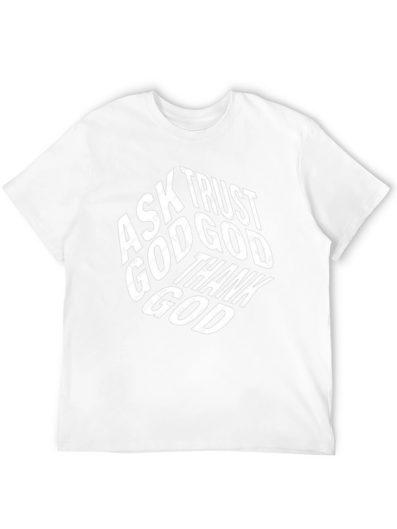 Faith-Based T-Shirt: Ask Trust Thank God - Black
