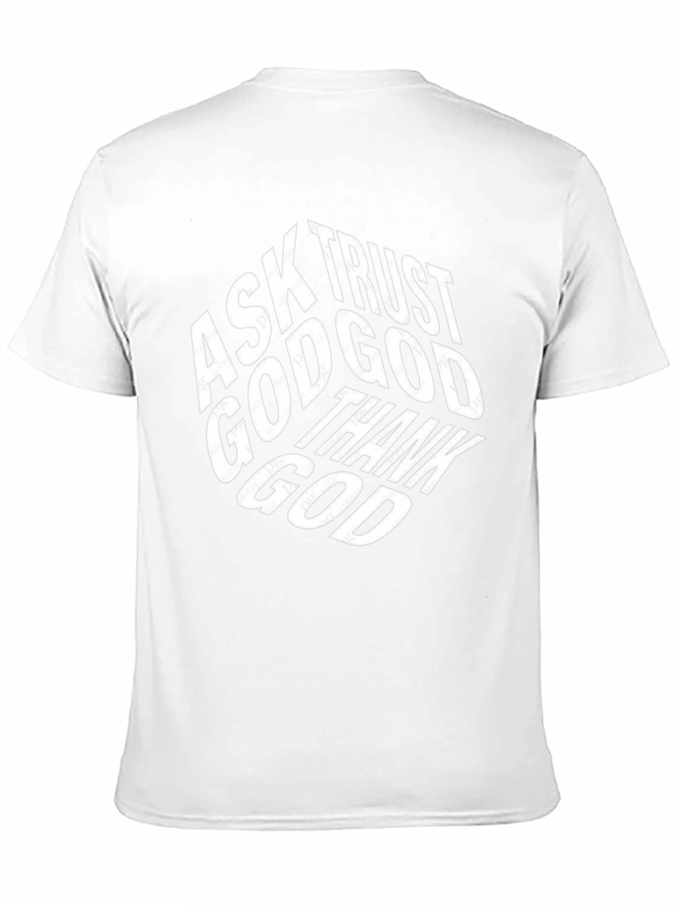 Faith-Based T-Shirt: Ask Trust Thank God - Black