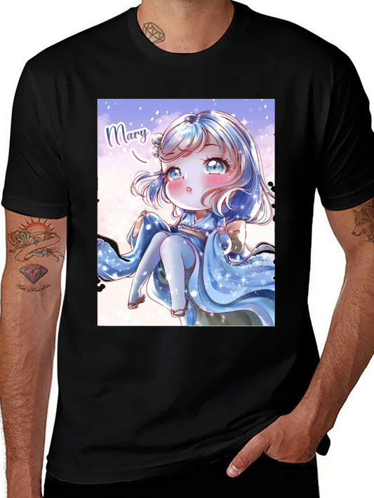 Anime Girl Graphic Print T-Shirt