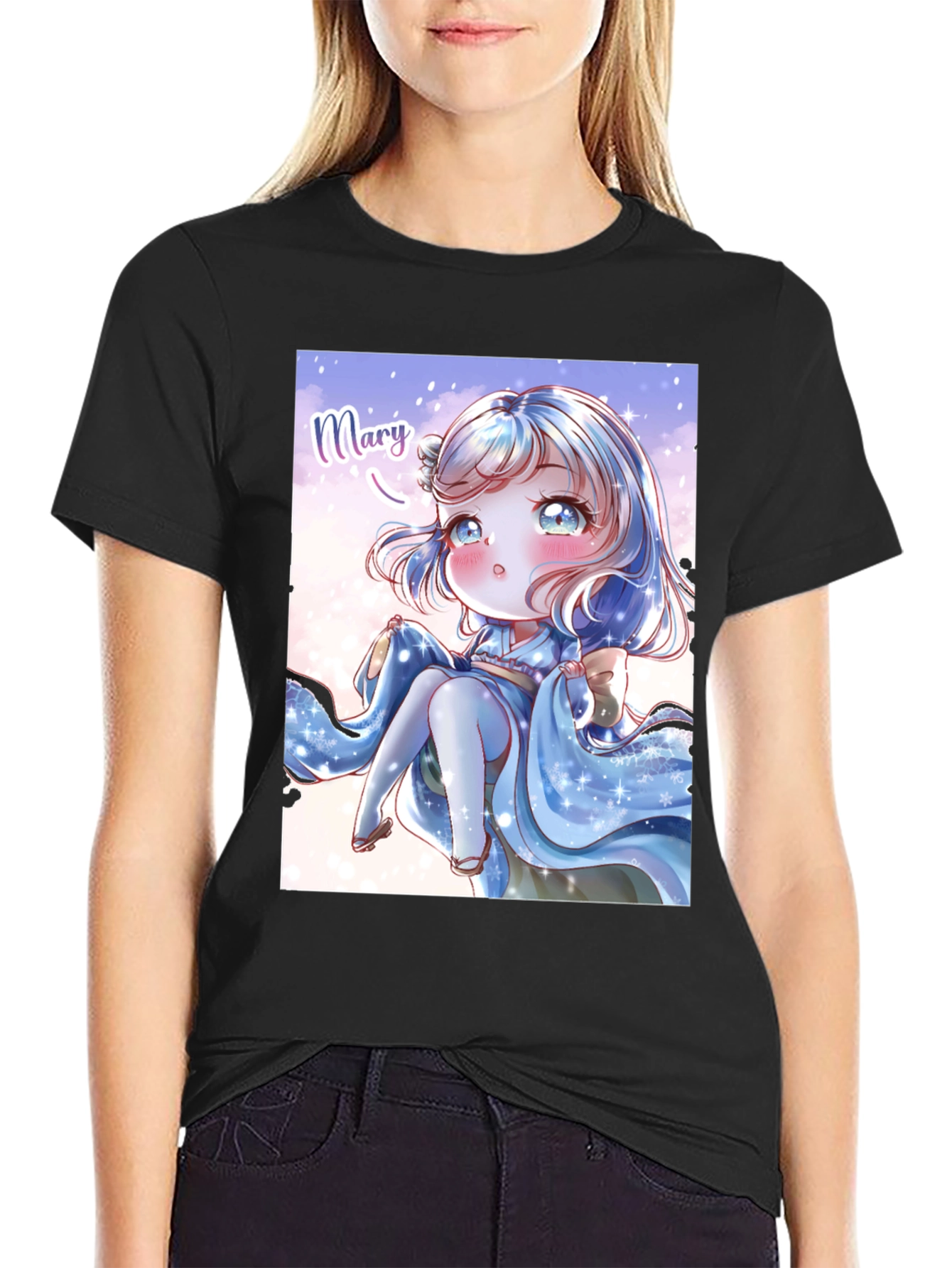 Anime Girl Graphic Print T-Shirt
