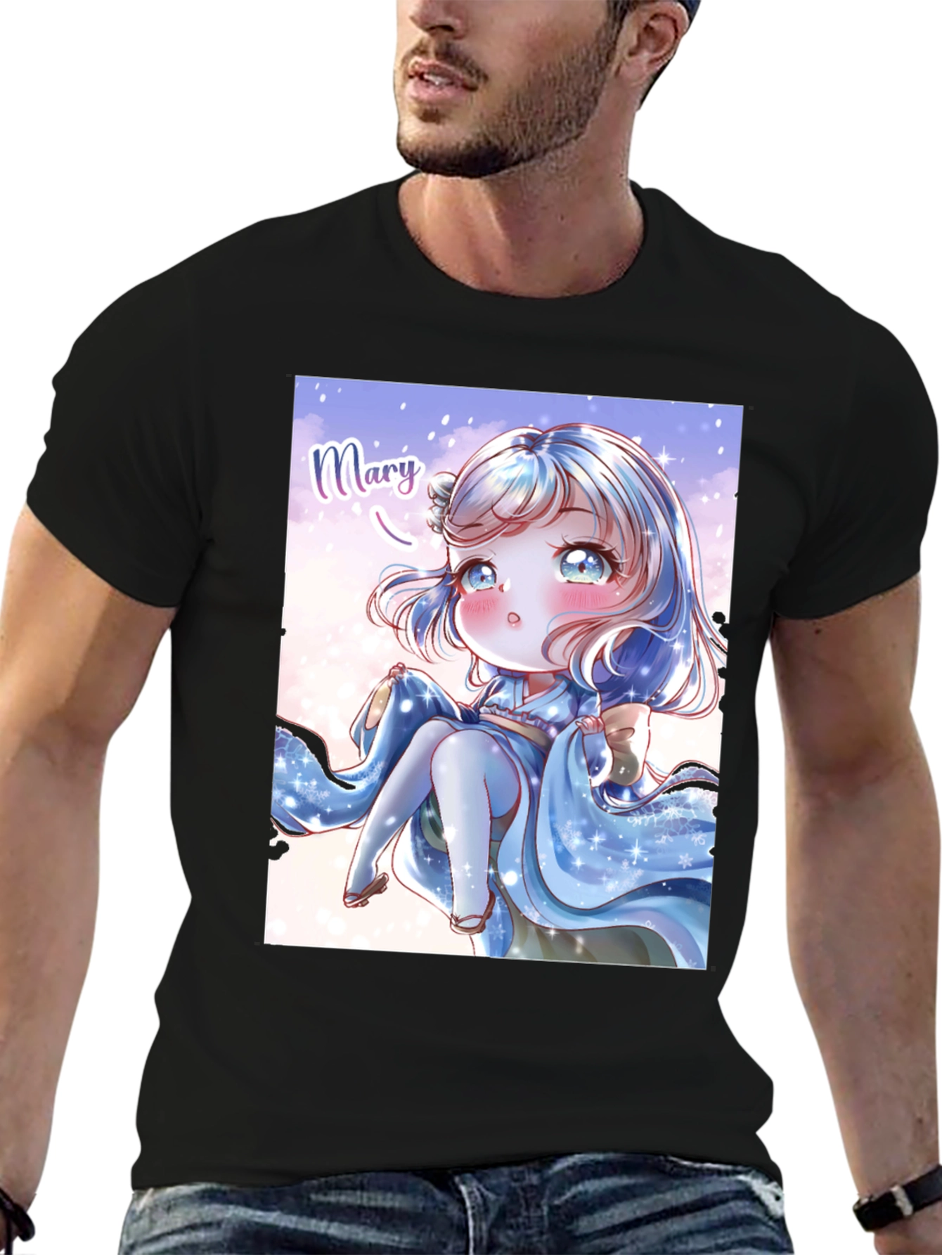 Anime Girl Graphic Print T-Shirt