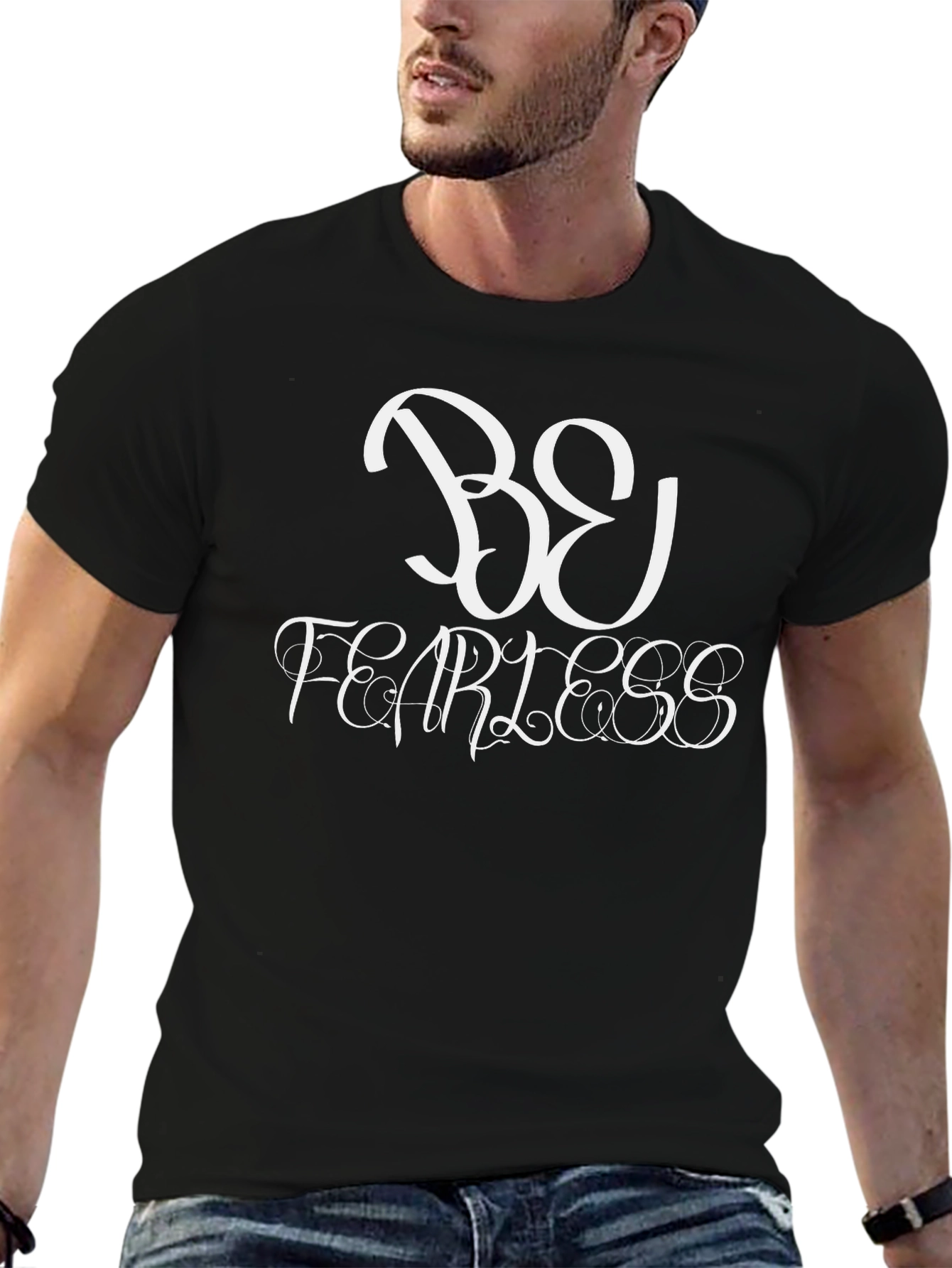 Be Fearless Graphic Tee - Stylish Mens Black T-Shirt