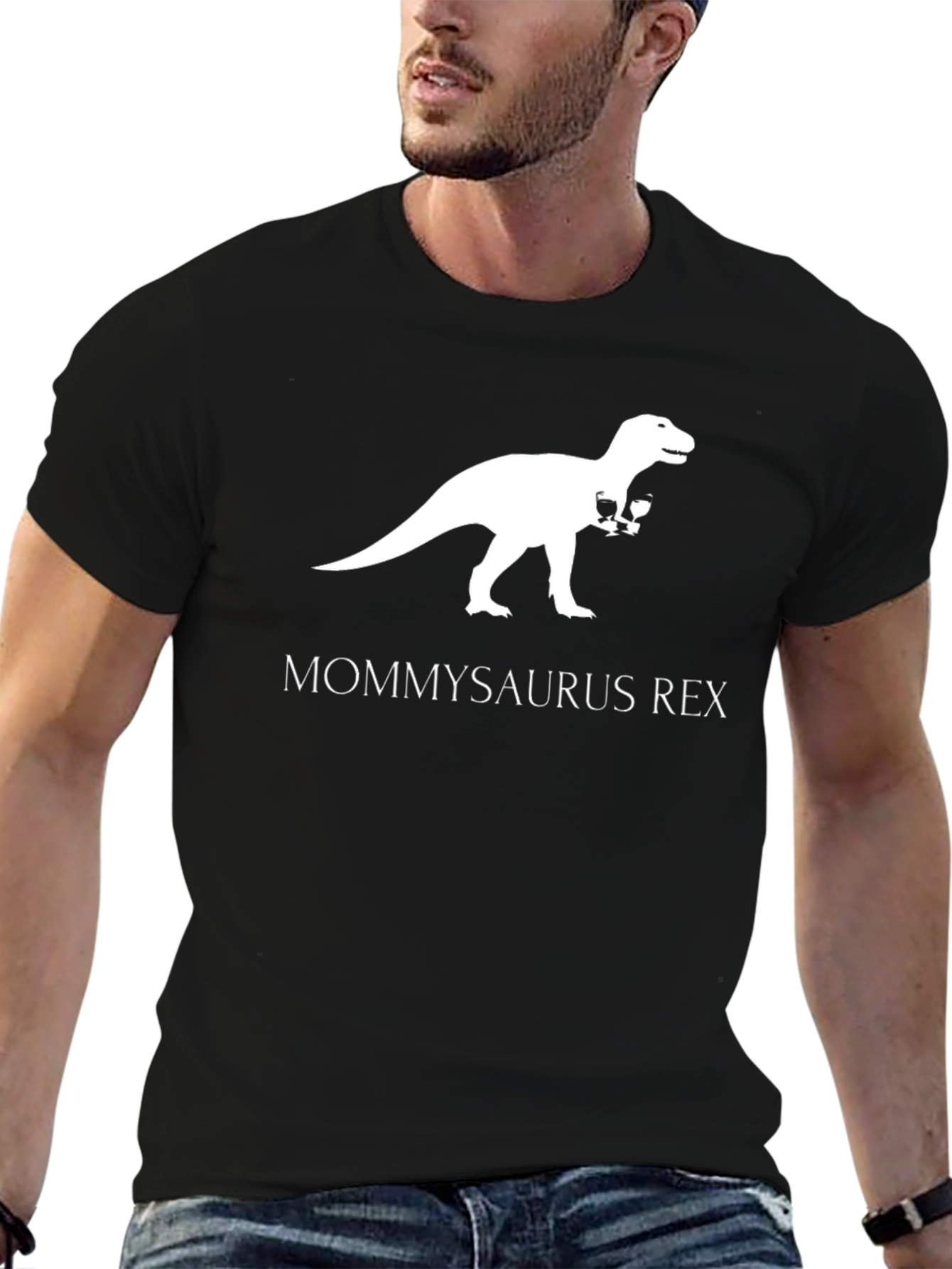Mommysaurus Rex T-Shirt - Dinosaur Wine Lover Tee