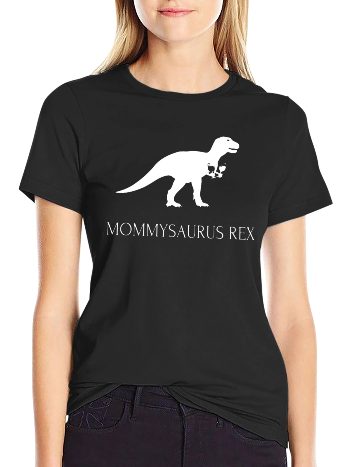Mommysaurus Rex T-Shirt - Dinosaur Wine Lover Tee