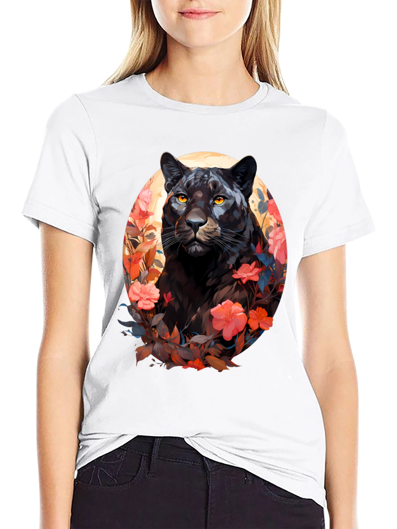 Black Panther Floral Graphic Tee