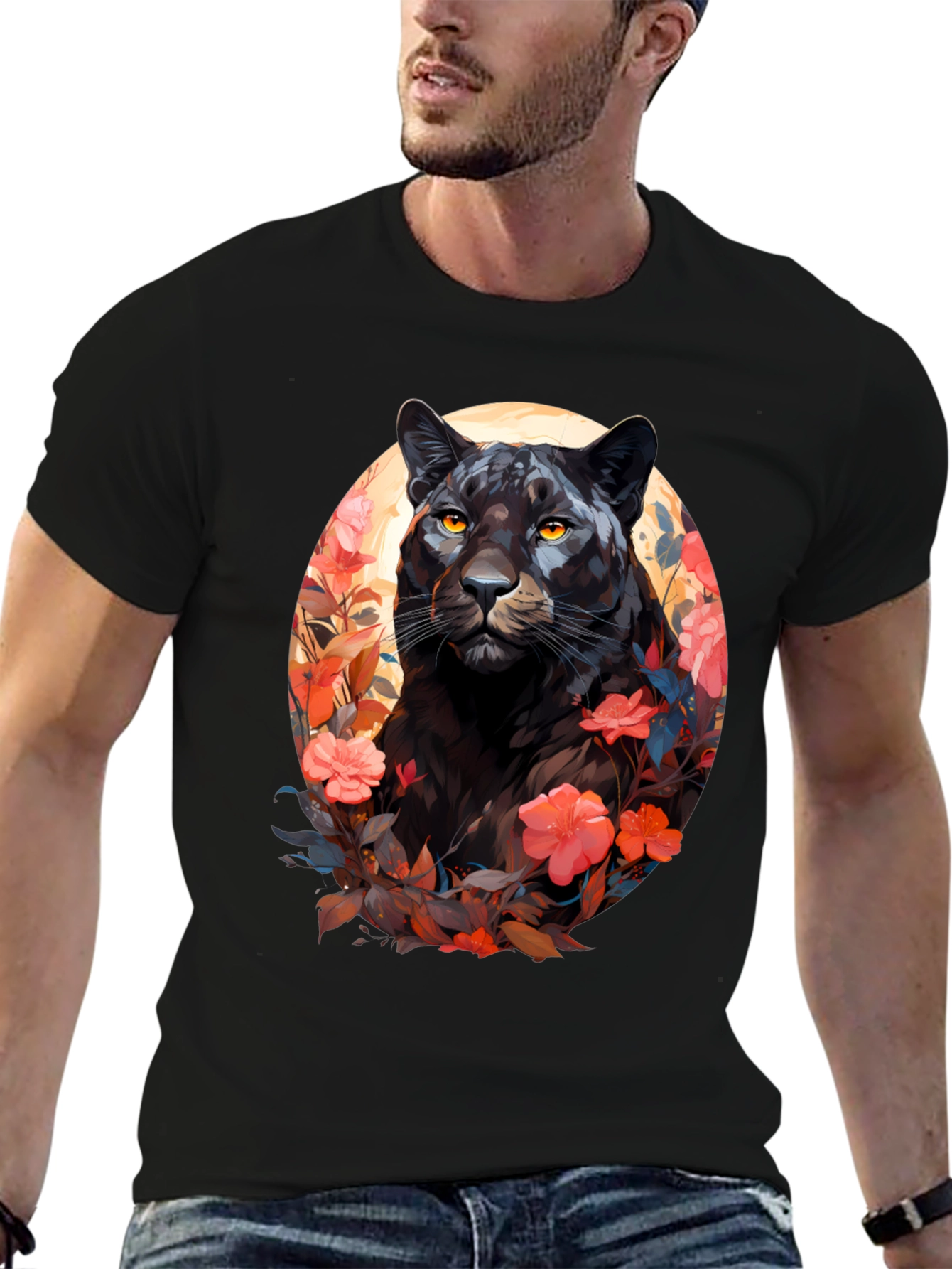 Black Panther Floral Graphic Tee