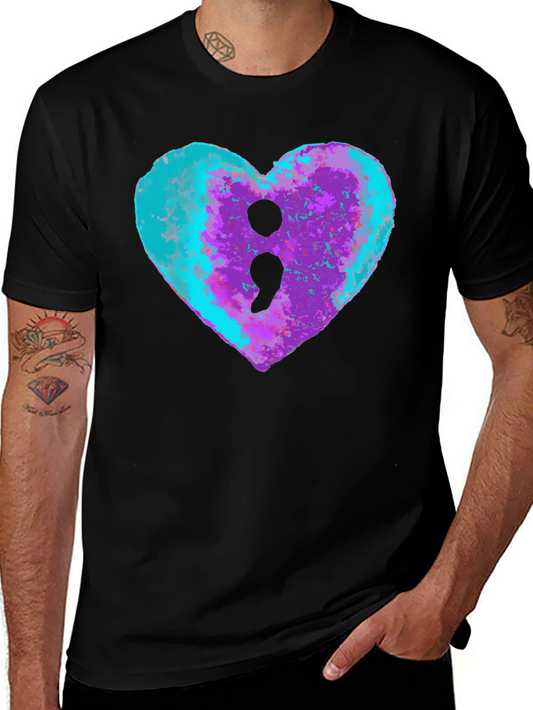 Semicolon Heart Tee - Mental Health Awareness Shirt