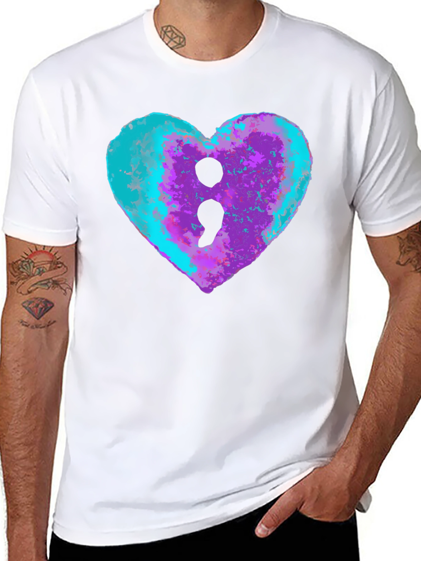 Semicolon Heart Tee - Mental Health Awareness Shirt