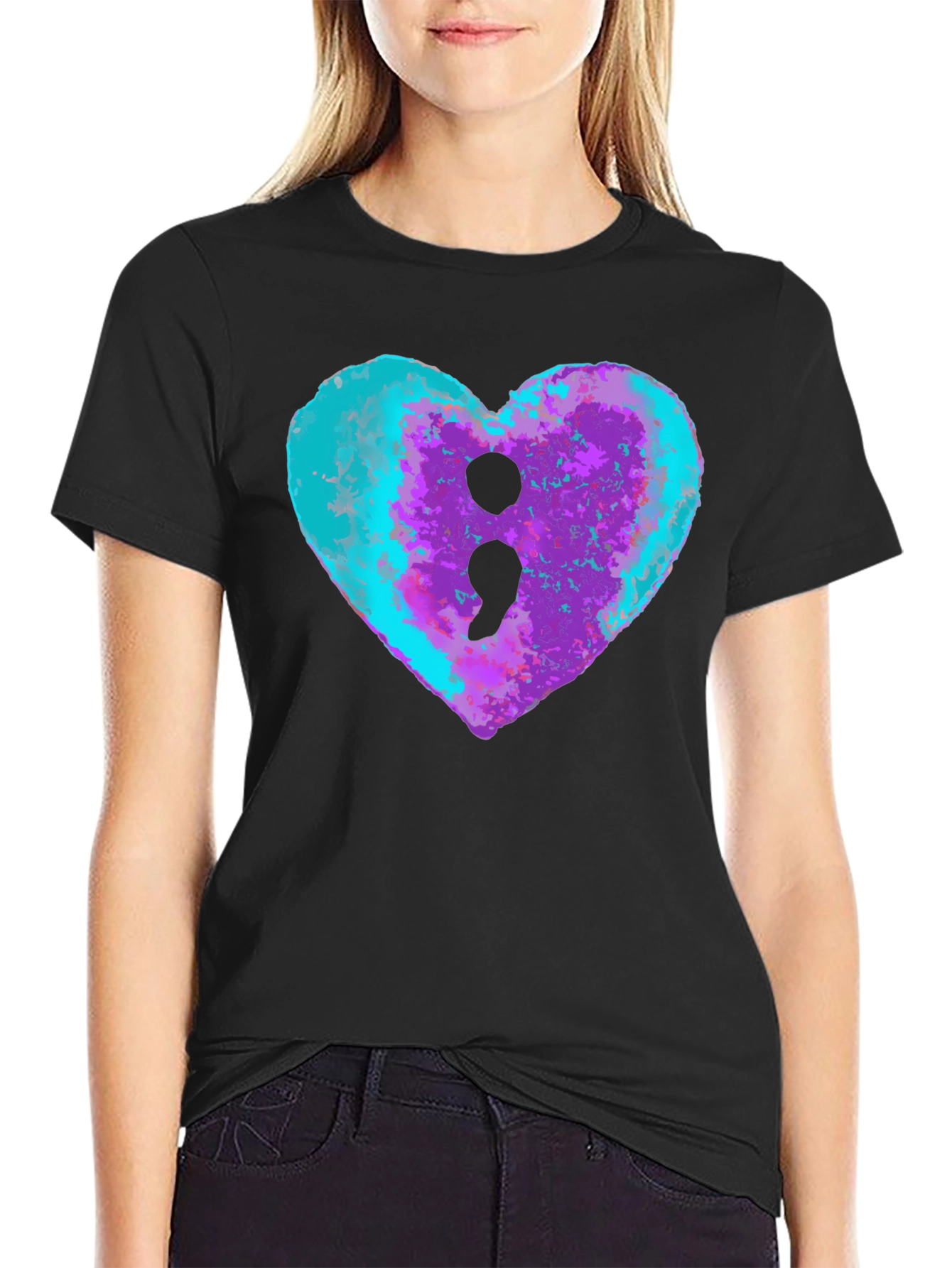 Semicolon Heart Tee - Mental Health Awareness Shirt