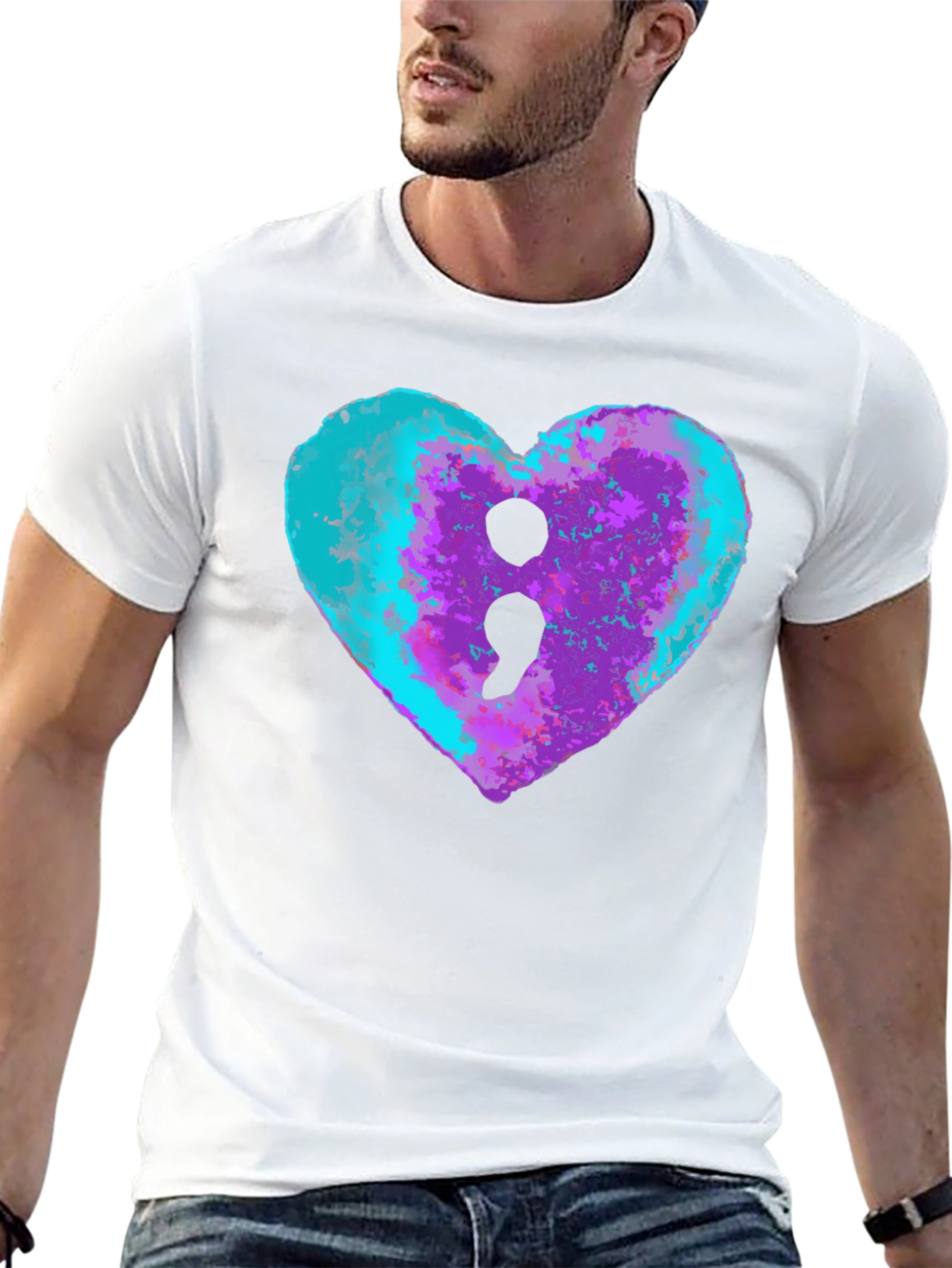 Semicolon Heart Tee - Mental Health Awareness Shirt