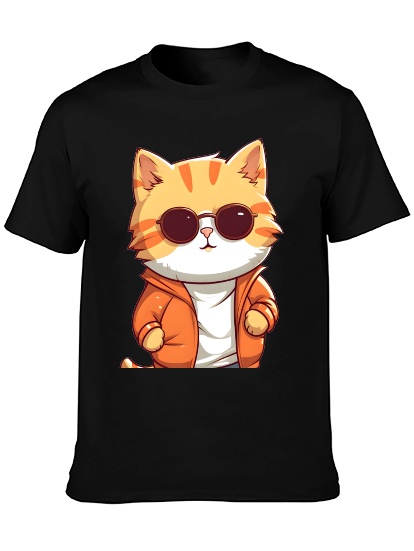Cool Cat Graphic Tee - Black