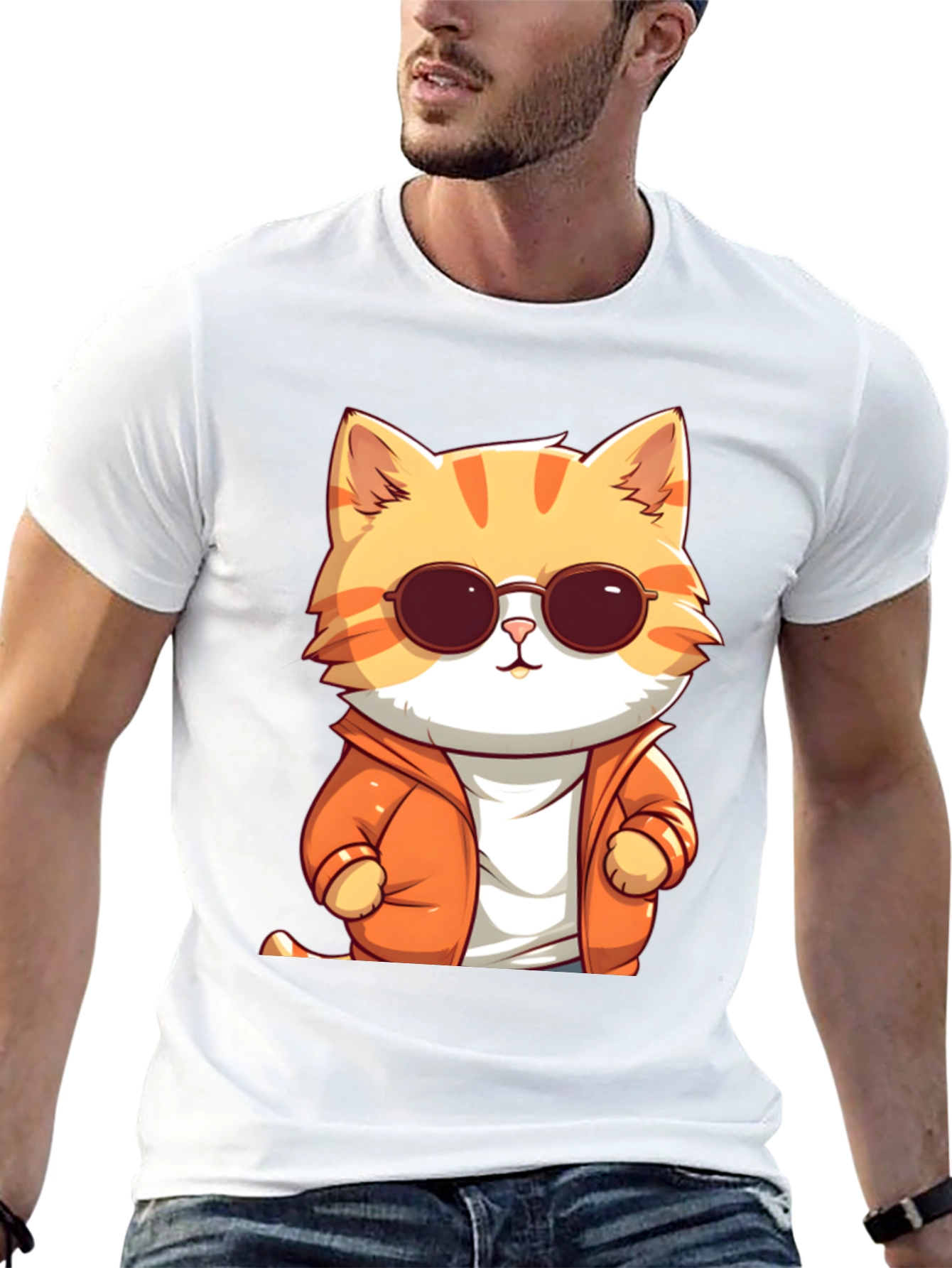 Cool Cat Graphic Tee - Black