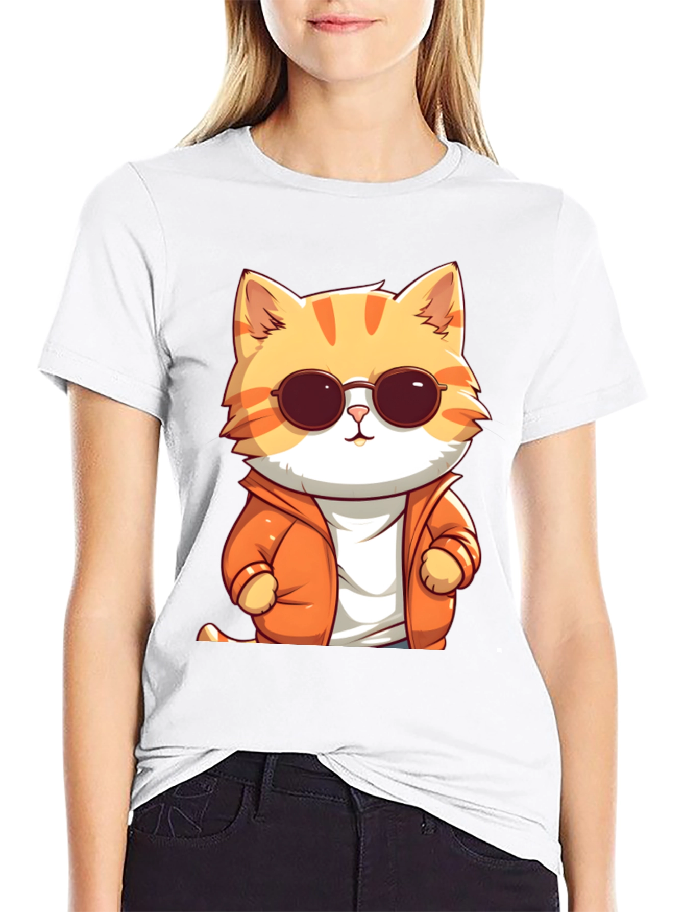 Cool Cat Graphic Tee - Black