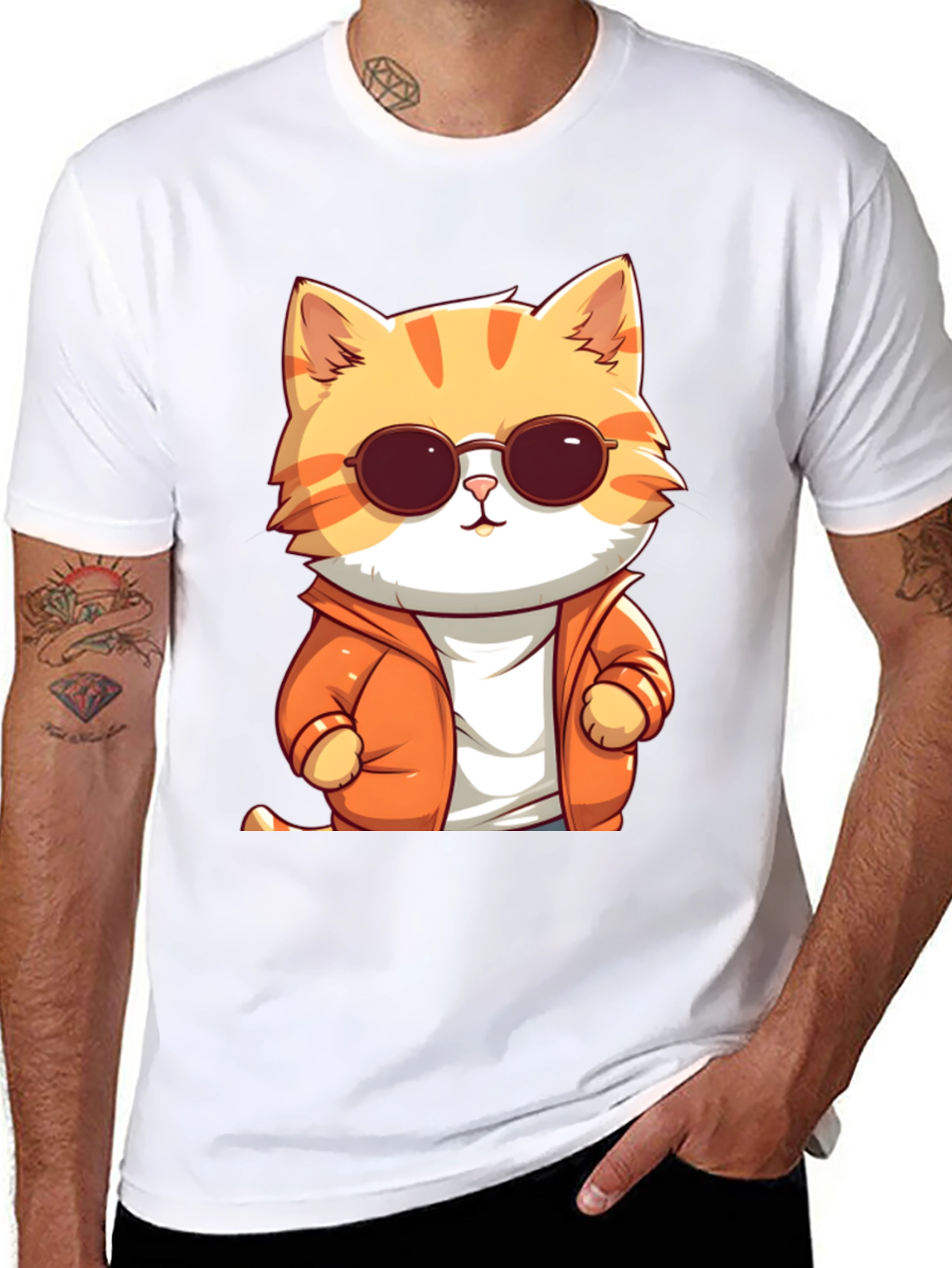 Cool Cat Graphic Tee - Black