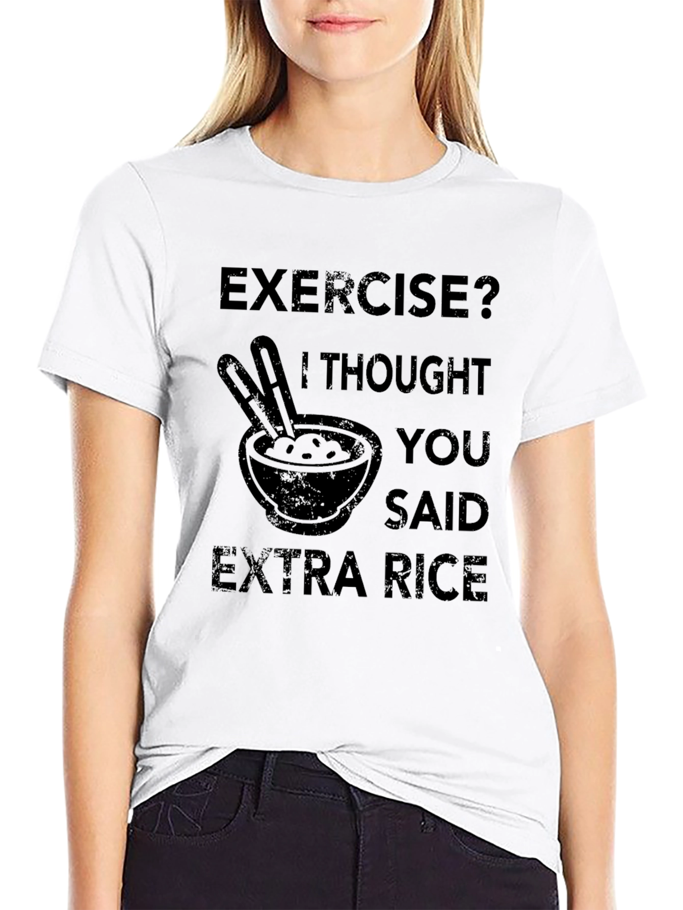 Exercise? Extra Rice T-Shirt - Funny Foodie Tee
