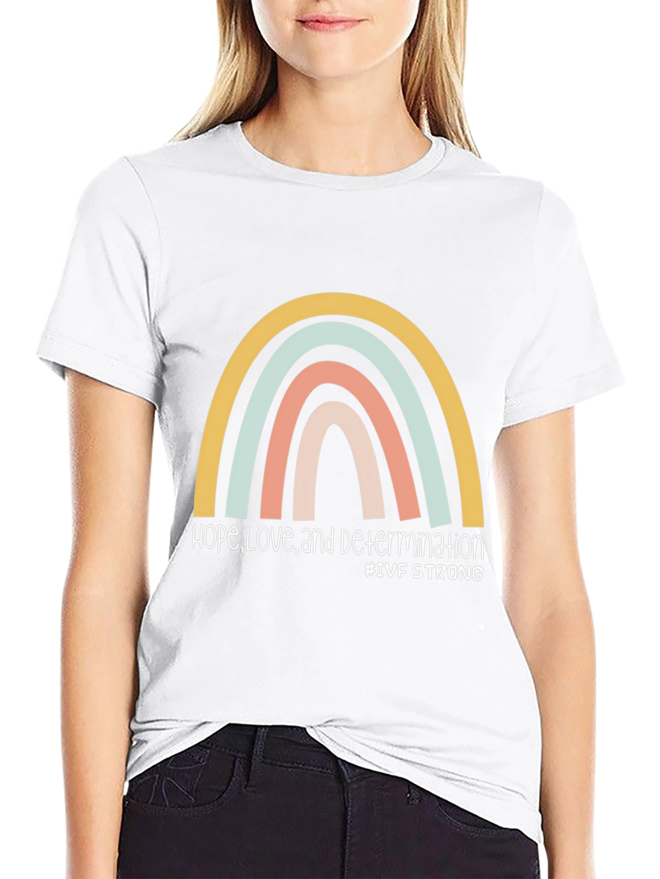 IVF Strong Rainbow Graphic T-Shirt - Hope Love Determination