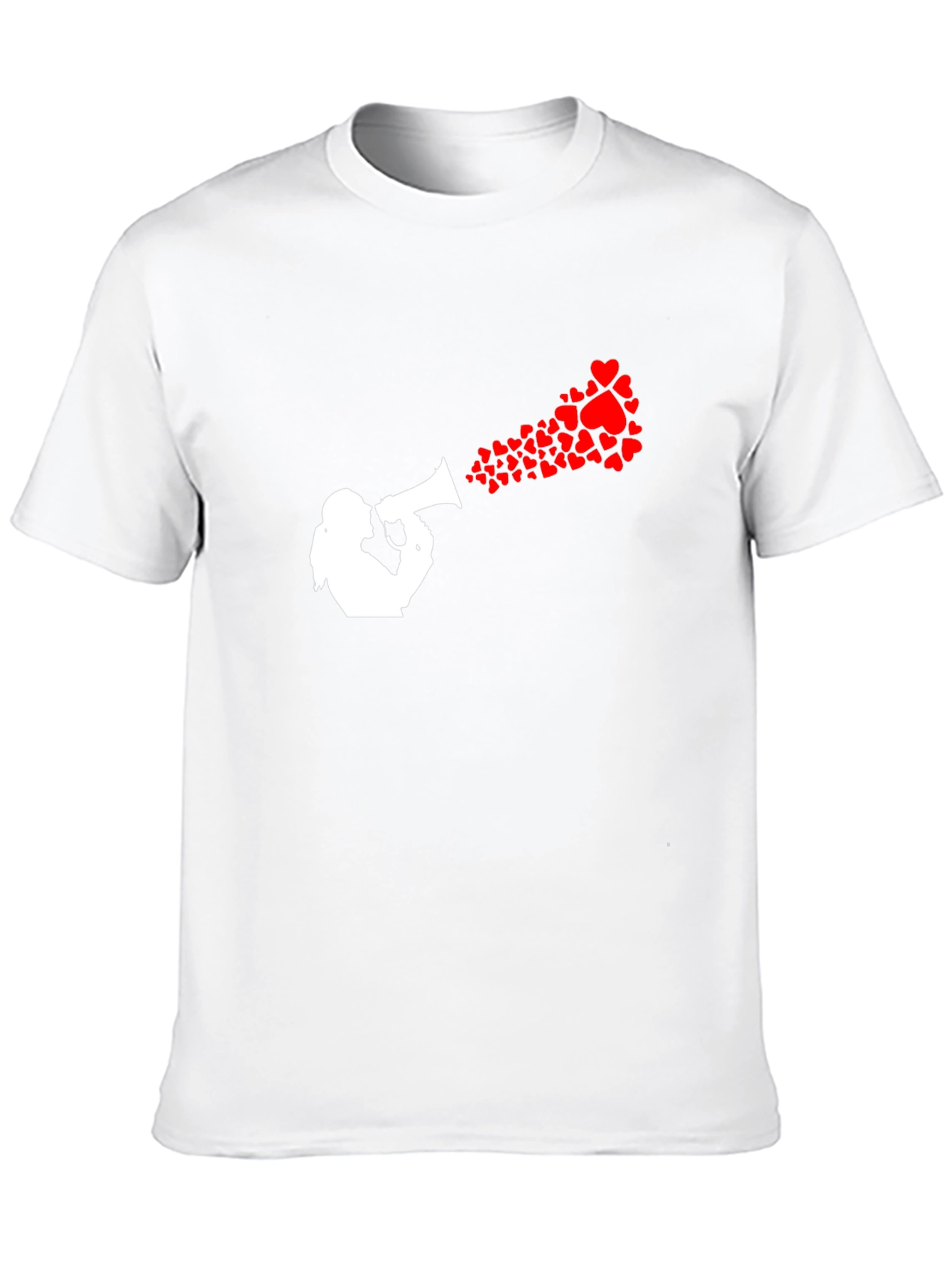 Heart Speaker Graphic Tee - Black Cotton T-Shirt
