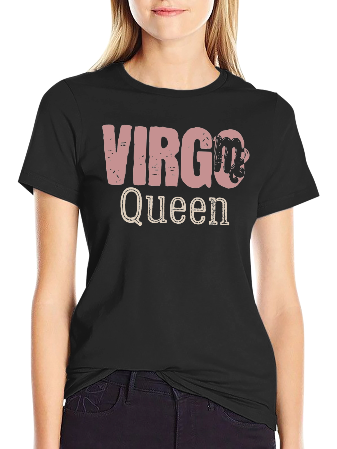 Virgo Queen Zodiac Sign Black T-Shirt