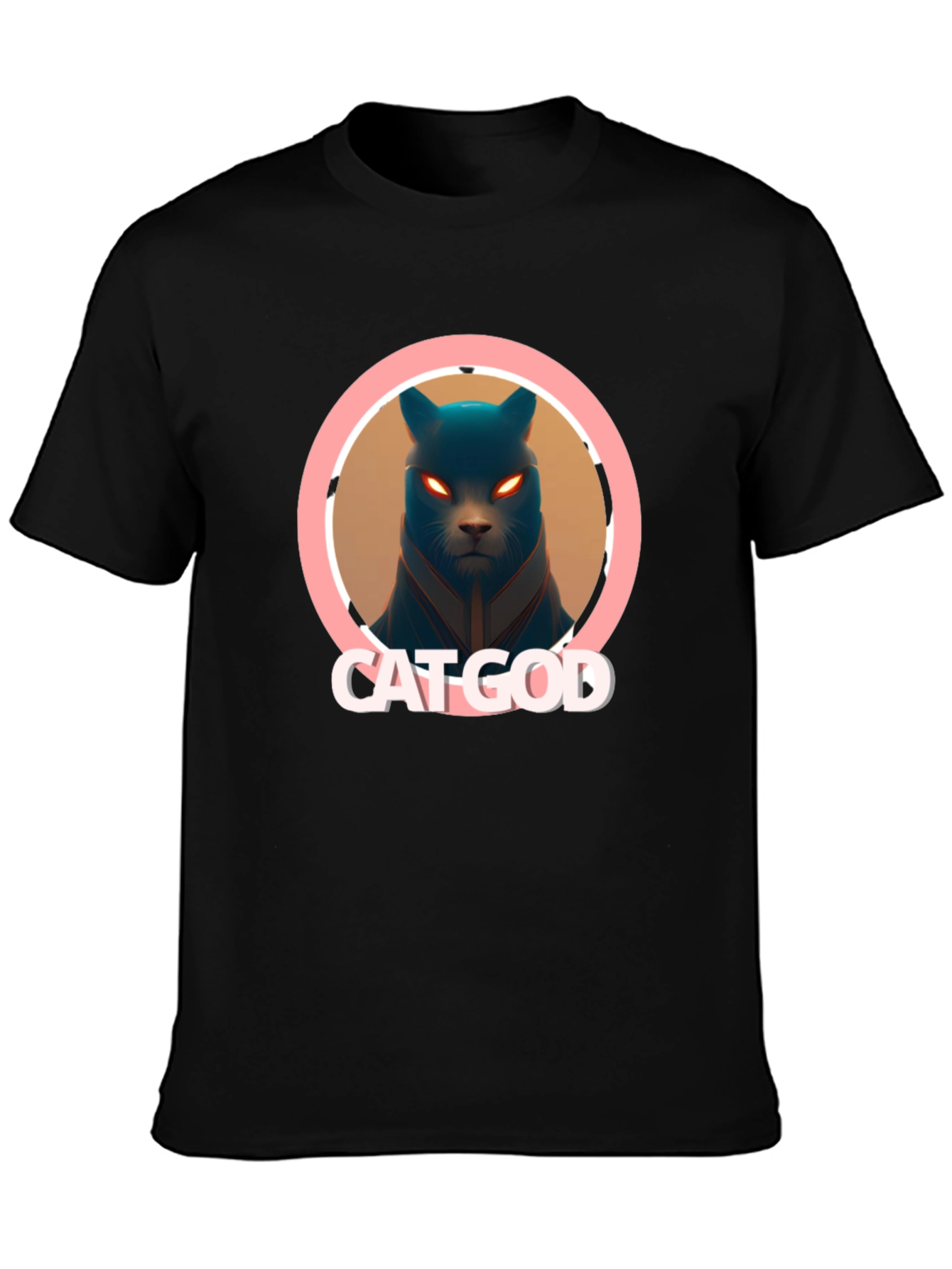 Cat God Graphic Tee - Black T-Shirt