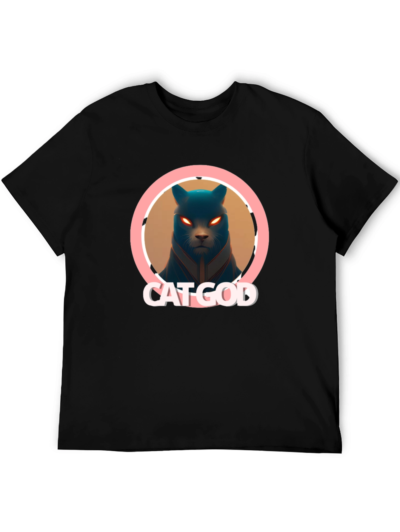 Cat God Graphic Tee - Black T-Shirt