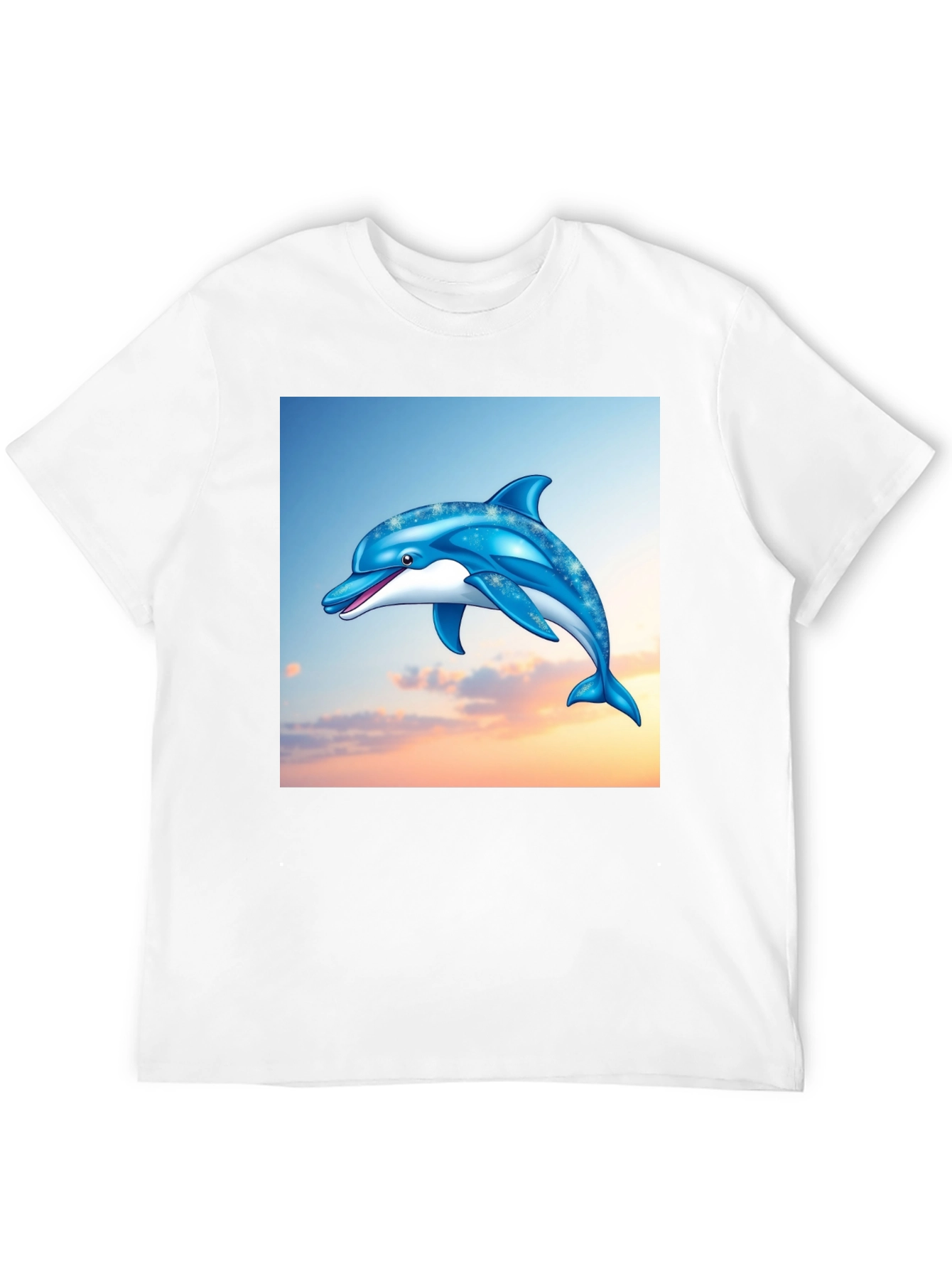Dolphin Graphic Print Black T-Shirt