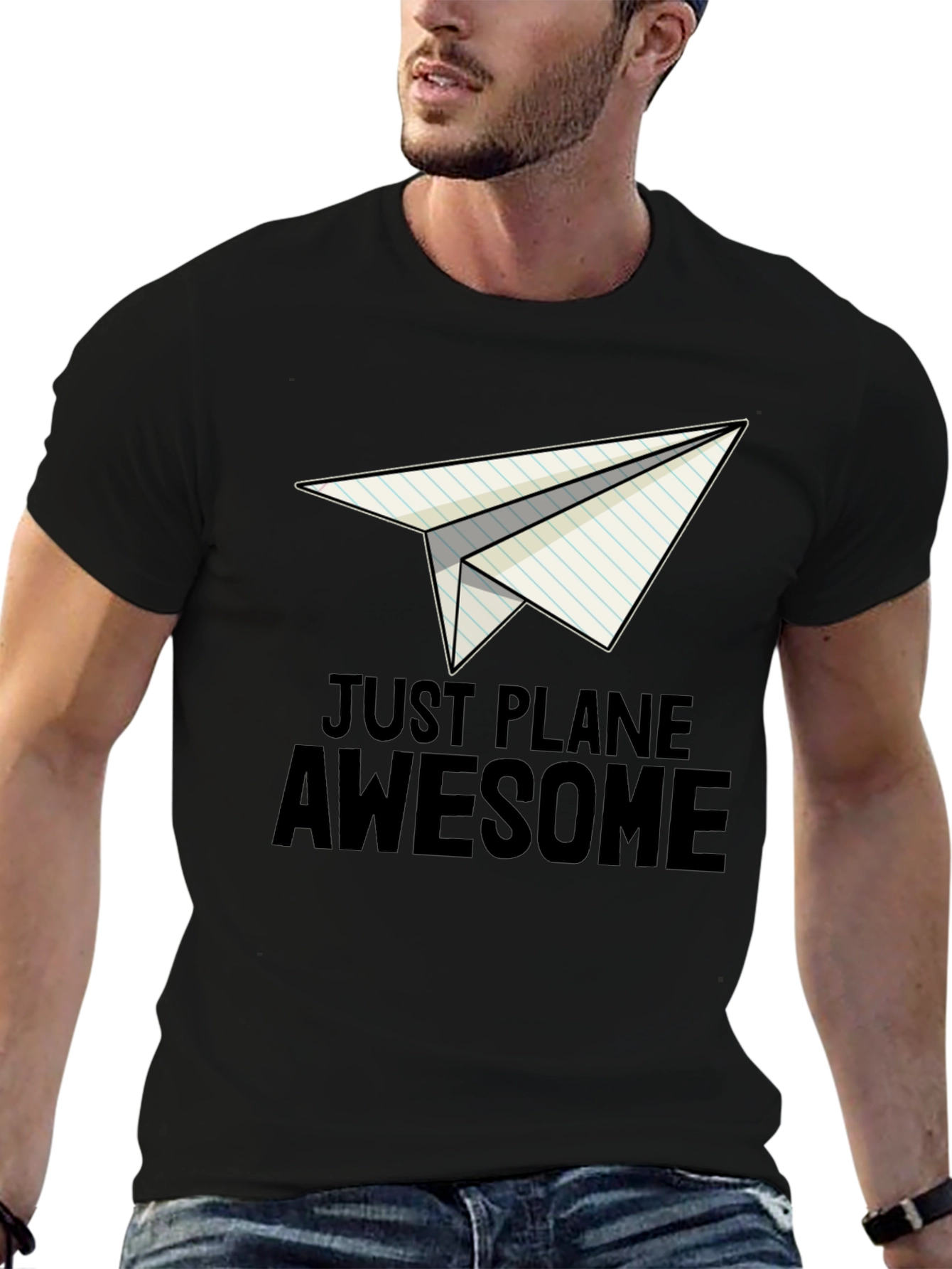 Just Plane Awesome Black T-Shirt