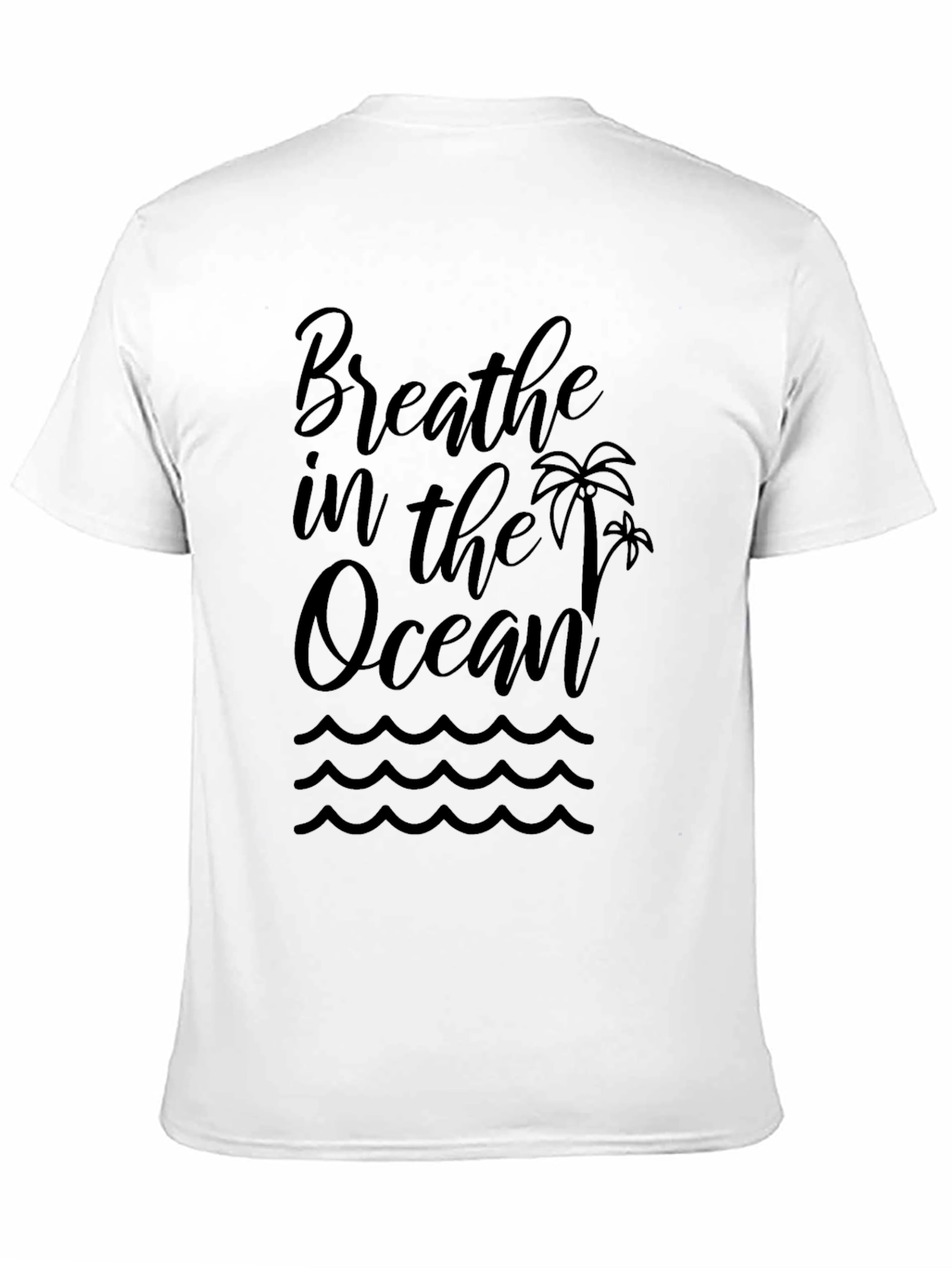 Breathe in the Ocean Black Graphic T-Shirt