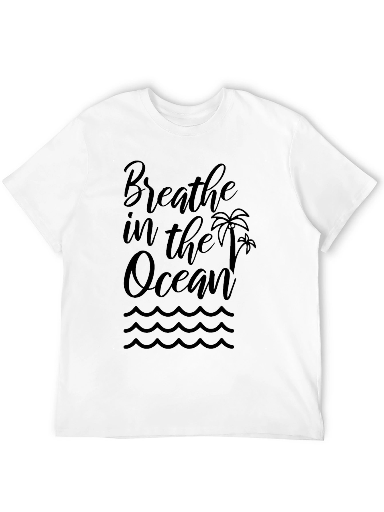 Breathe in the Ocean Black Graphic T-Shirt