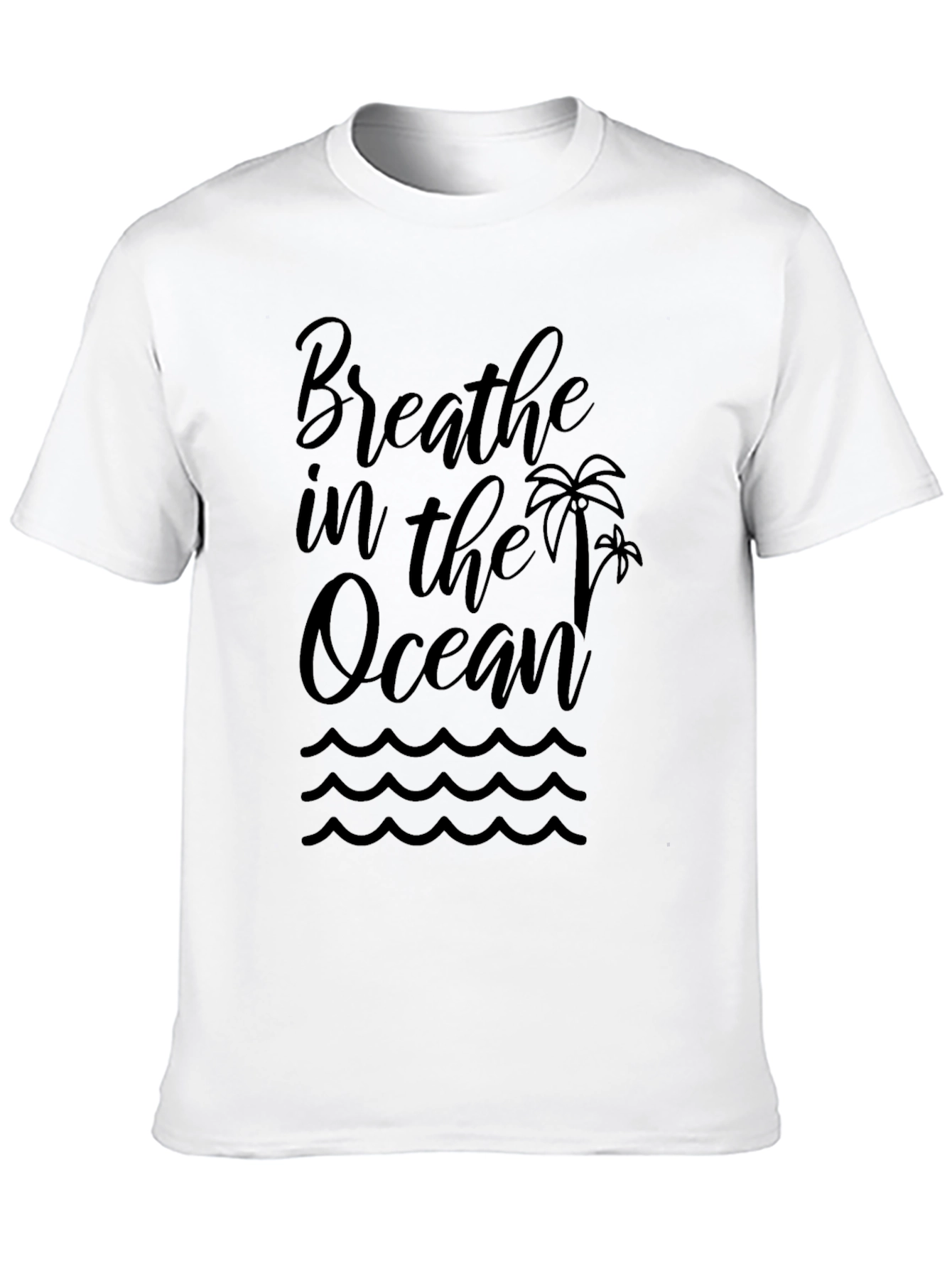 Breathe in the Ocean Black Graphic T-Shirt