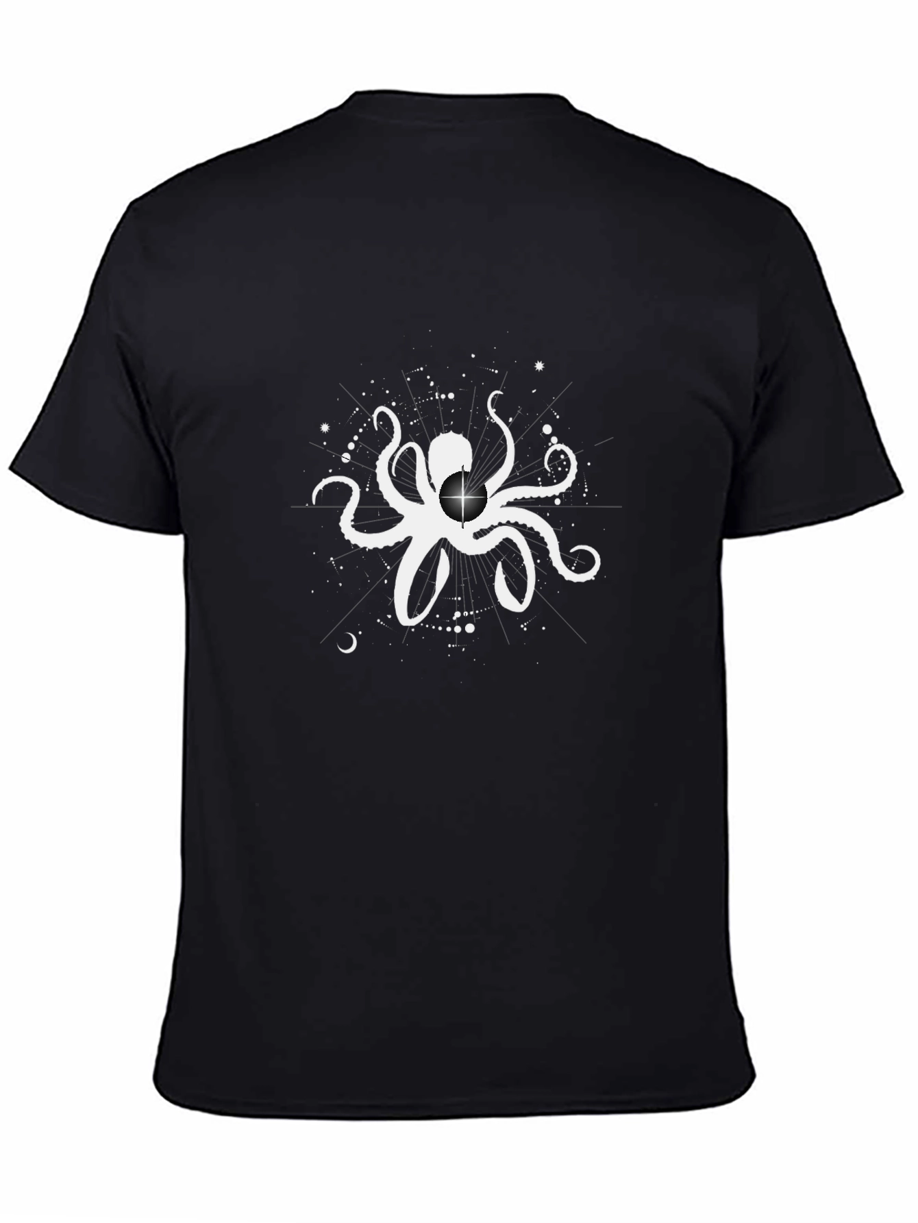 Octopus Star Graphic Black T-Shirt