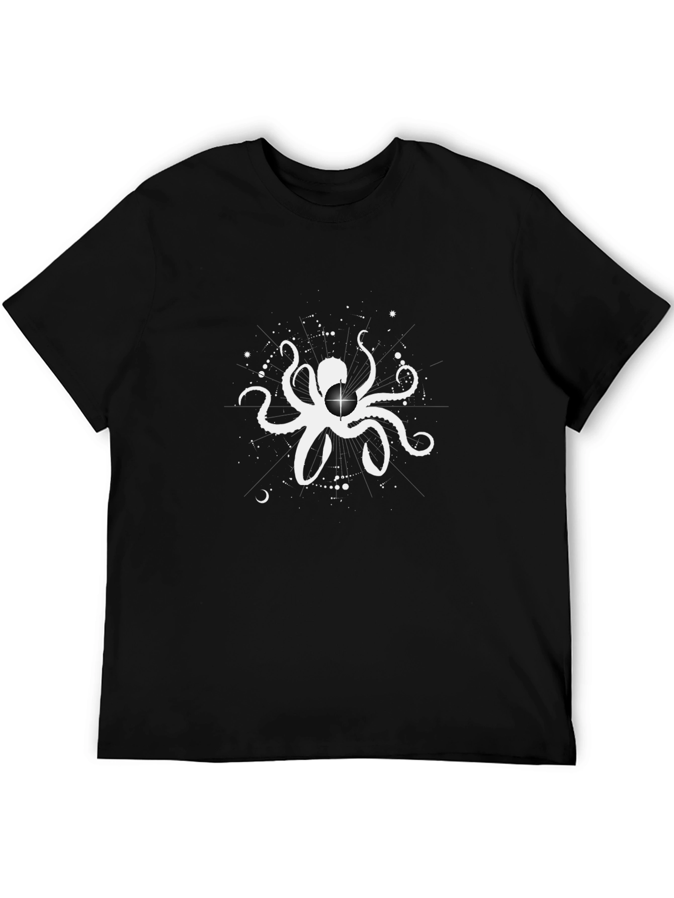 Octopus Star Graphic Black T-Shirt