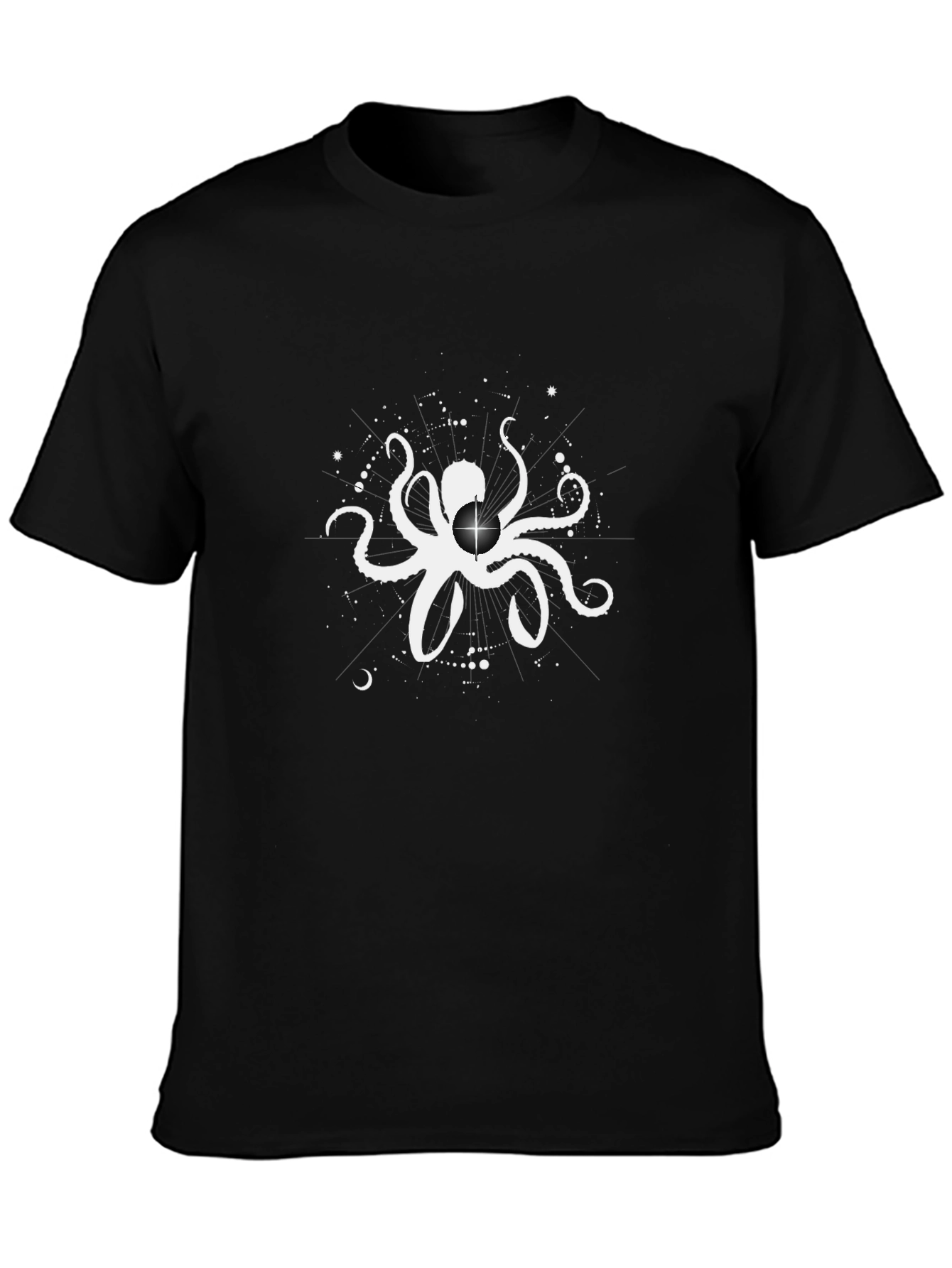 Octopus Star Graphic Black T-Shirt