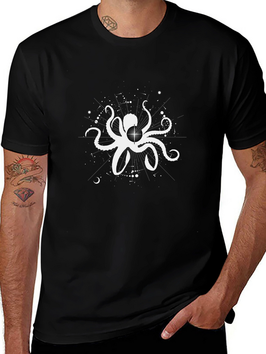 Octopus Star Graphic Black T-Shirt