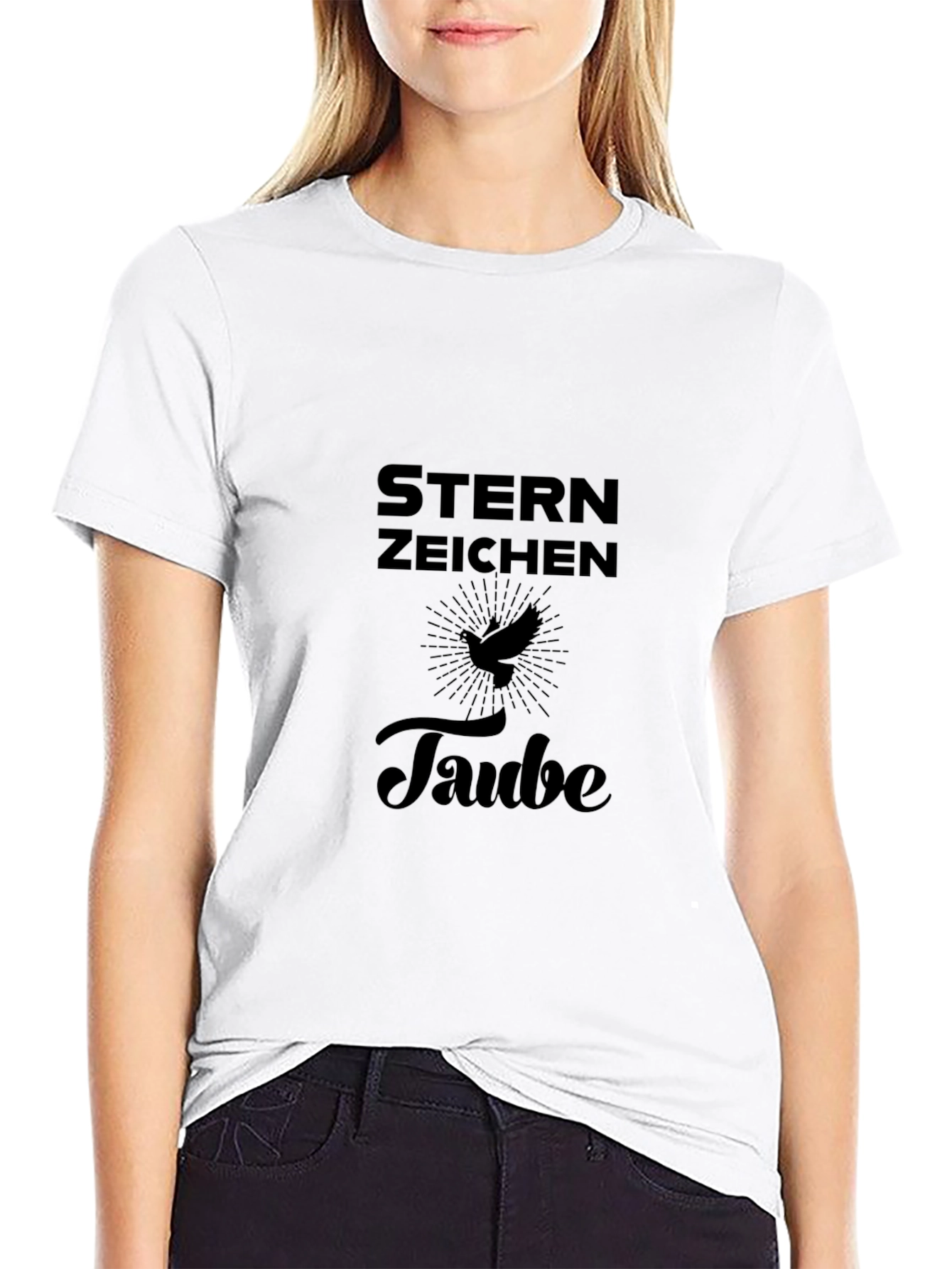 Sternzeichen Taube Black Graphic T-Shirt