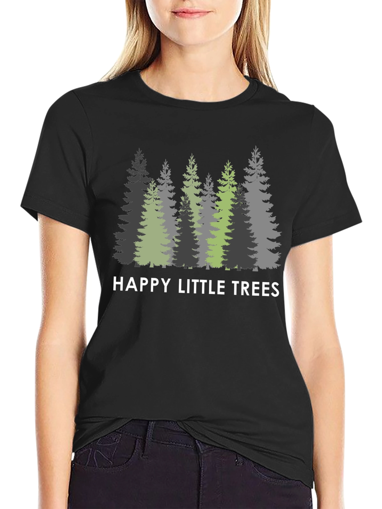 Happy Little Trees Graphic T-Shirt - Nature Inspired Tee