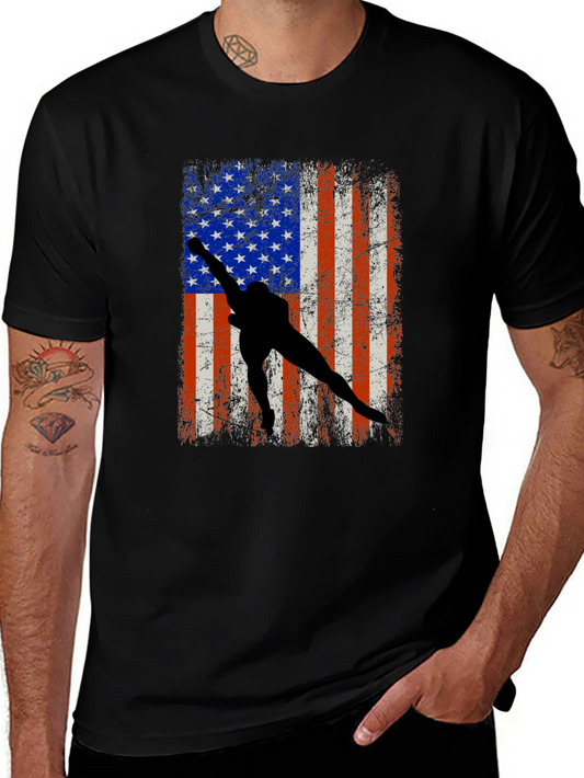 American Flag Wrestler Graphic Tee