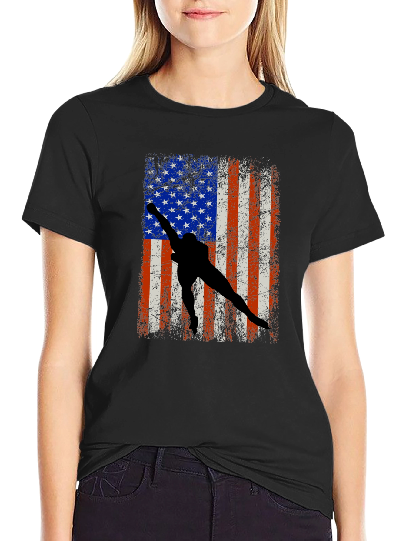 American Flag Wrestler Graphic Tee
