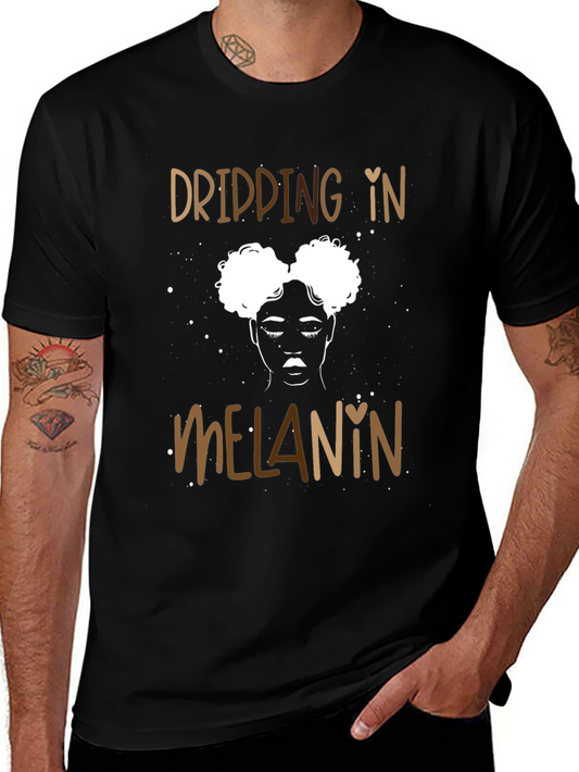 Dripping in Melanin Black Graphic Tee