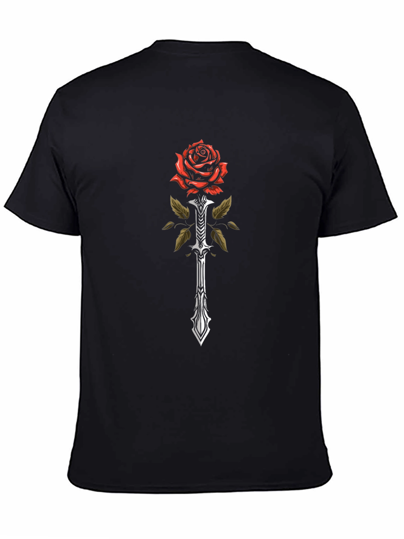 Rose & Sword Graphic Tee - Black