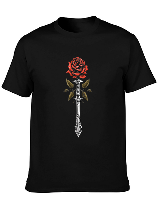 Rose & Sword Graphic Tee - Black