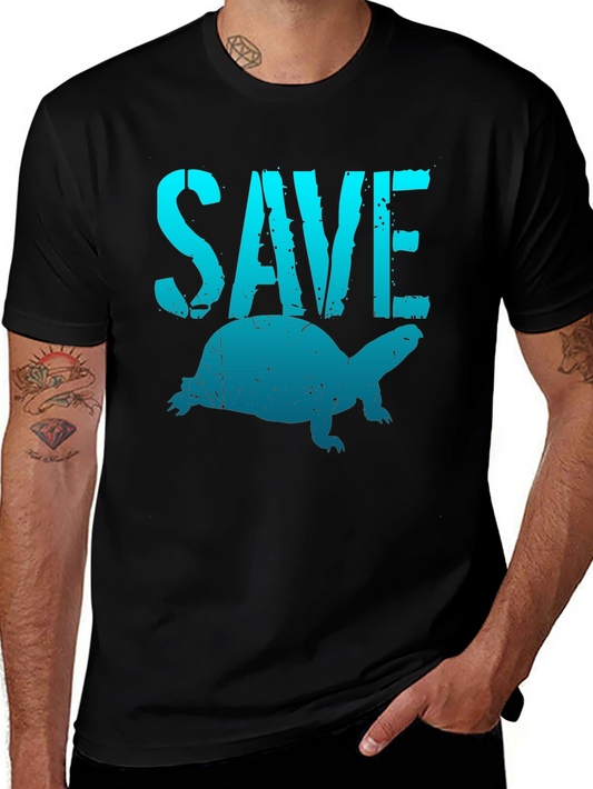 Save the Turtles T-Shirt - Black Cotton Tee